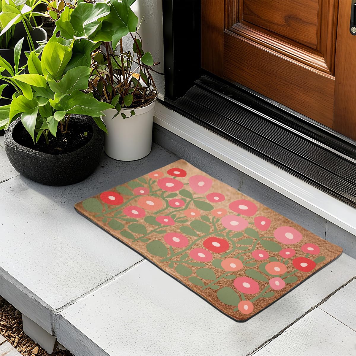 Funny Cat Door Mat 18x30 Inch, Faux Coco Coir Doormat with Non-Slip PVC Backing, Cats Printed Welcome Mat for Outdoor Indoor Entryway Porch Home Kitchen Patio, Cat Lover Gifts for Women Mom BST202