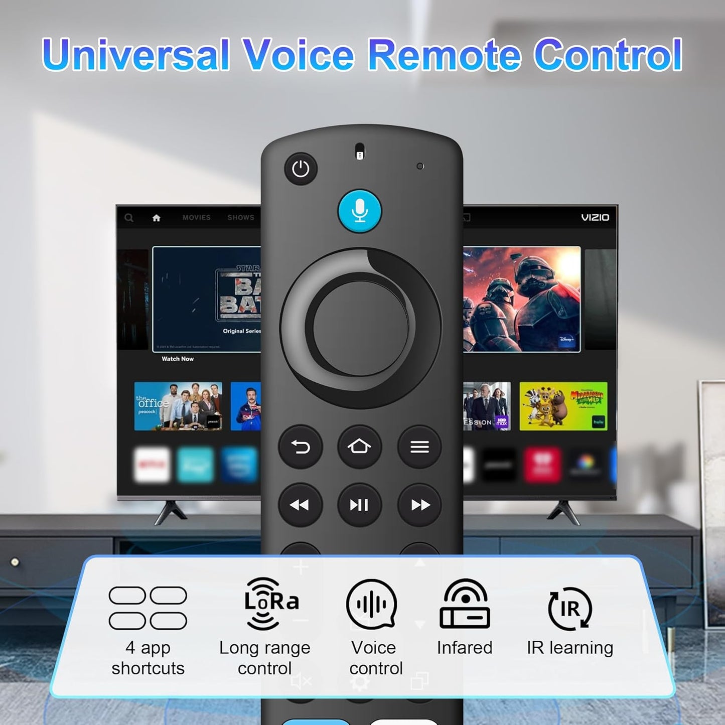 Replacement Voice Remote Control for All-Insignia-Toshiba-Pioneer-Series Smart TV/NS-RCFNA-21 RD4