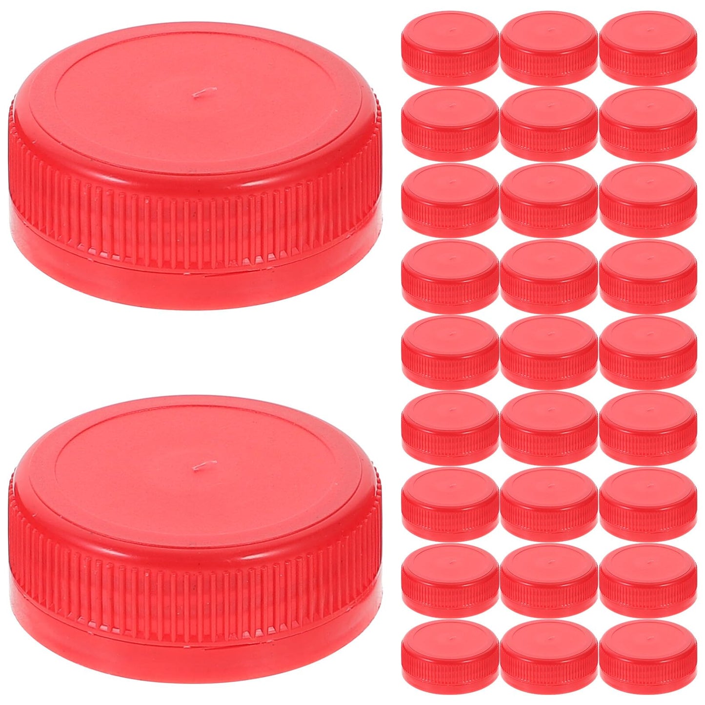 100Pack White Plastic Bottle Caps, 38mm (1.53") Replacement Lids, Leak-Free Screw-on Caps for Juice, Milk, Water Bottles Tops and Diy Crafts BST202