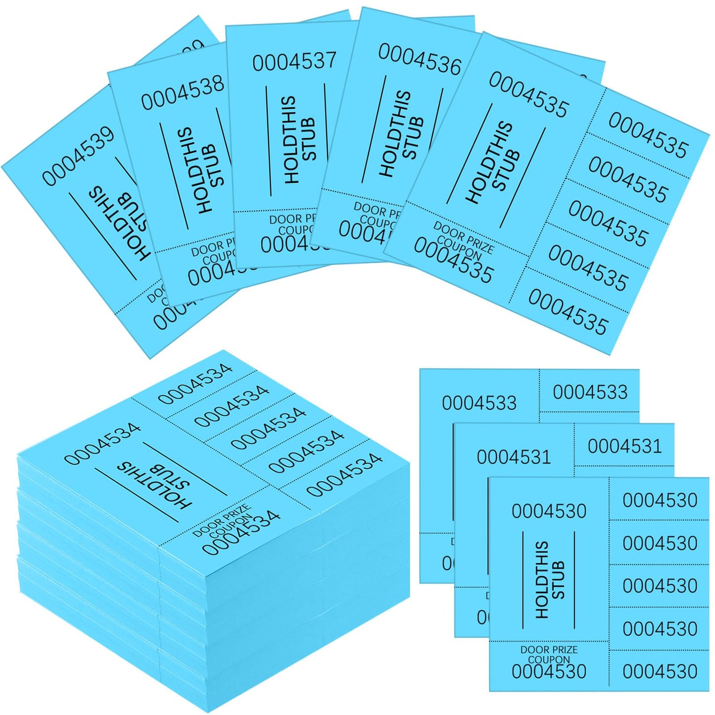 Kosiz 504 Sheets 25 Bid Raffle Ticket with Different Numbers Per Sheet Chinese Auction Tickets for Events Church Basket Auction Silent (Light Green)