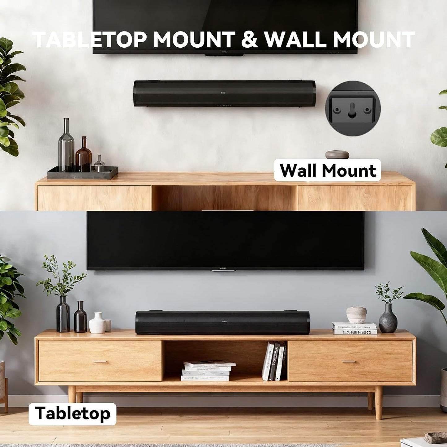 HDMI Sound Bar Smart TV, Home Theater Surround Sound Bars, TV Speakers Sounds Bar Bluetooth HDMI AUX OPT COAX USB Home Audio Surrounds Sounds System For PC Projector Game Movie/Music/News, Black DD1210