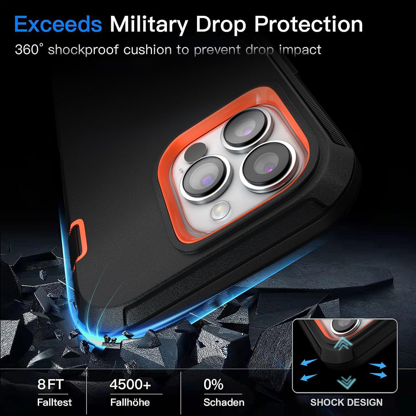 for iPhone 11 Case with Belt Clip Holster Kickstand & 2 Screen Protector, Full Protection Heavy Duty Phone Case, Shockproof Drop-Proof Durable Cover 6.1" [Black+Clip] WN420