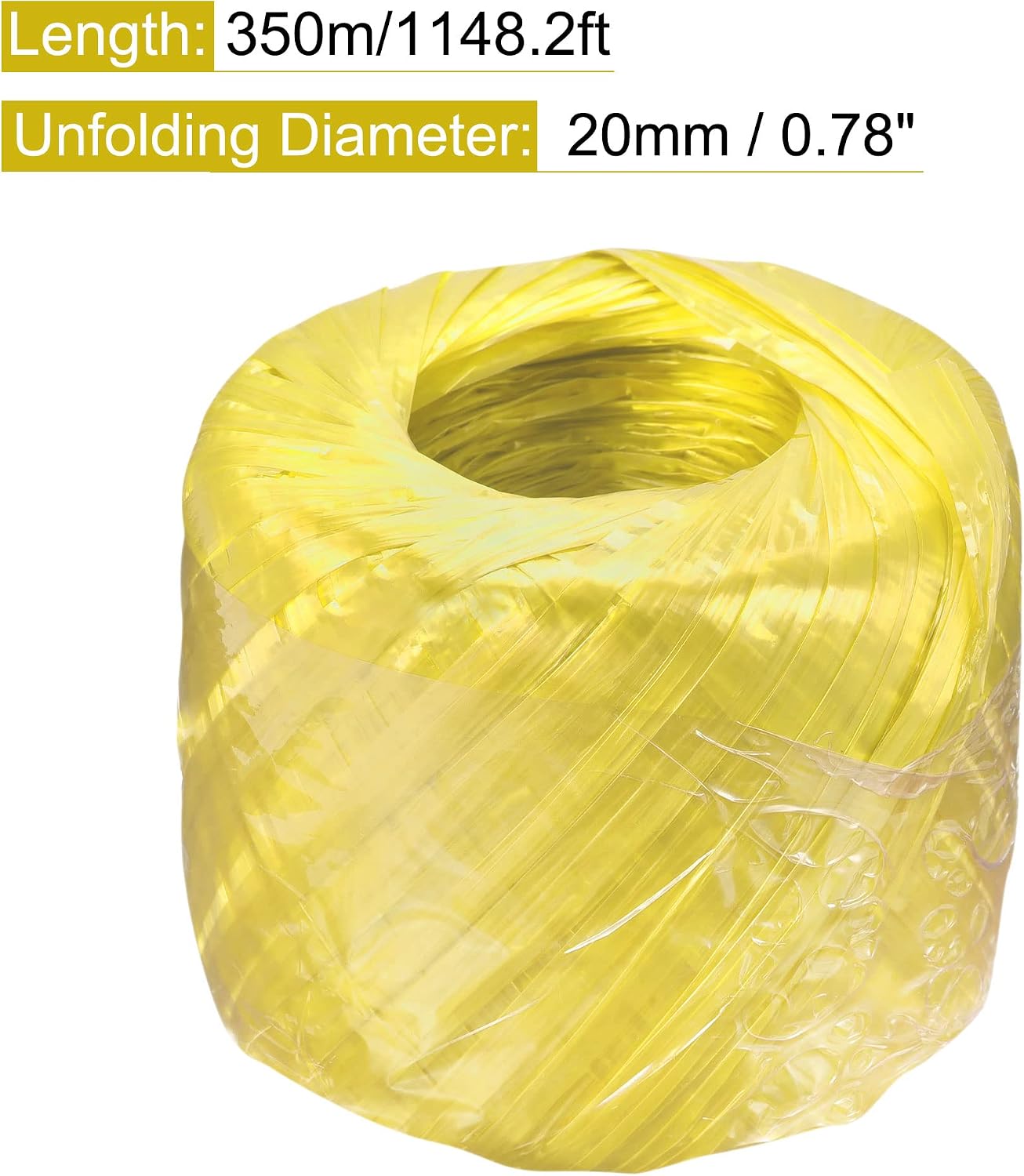 MECCANIXITY Polyester Nylon Plastic Rope Twine Household Bundled for Packing Gardening Craft,350m Length,Yellow BST326L