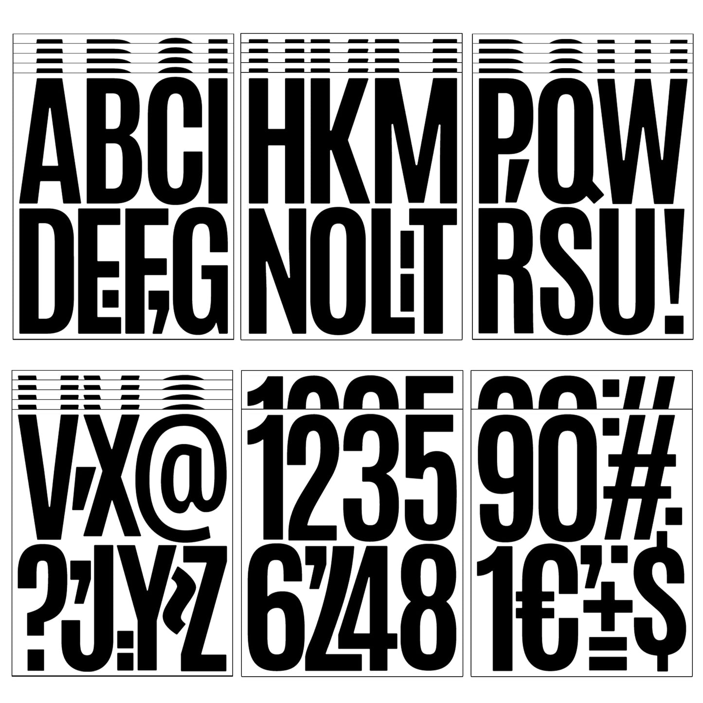 239Pcs 5 Inch Letters & Numbers Vinyl Stickers, 24 Sheets Durable Bulletin Board Letters - Easy Peel Self-Adhesive Decals for Classroom, Door & Window - Perfect for Bulletin Boards & Decor (Black) BST220