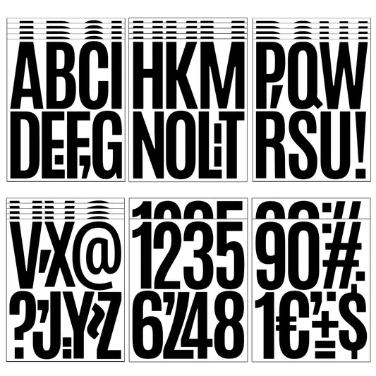 239Pcs 5 Inch Letters & Numbers Vinyl Stickers, 24 Sheets Durable Bulletin Board Letters - Easy Peel Self-Adhesive Decals for Classroom, Door & Window - Perfect for Bulletin Boards & Decor (Black) BST220