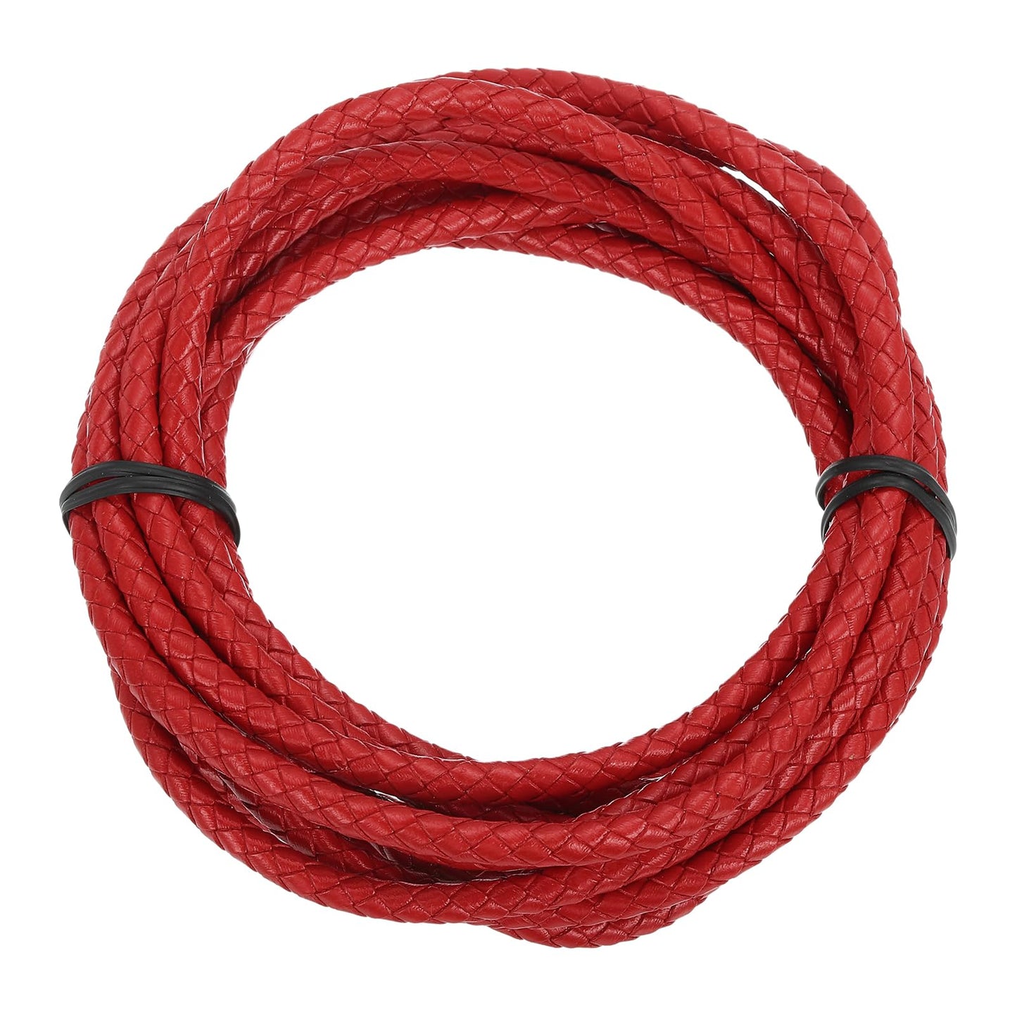 MECCANIXITY 1.1 Yards Bolo Tie Cord 6mm Diameter Round Braided Leather Strip 1 Meter Long for Bracelet Necklace Beading, Yellow WN420
