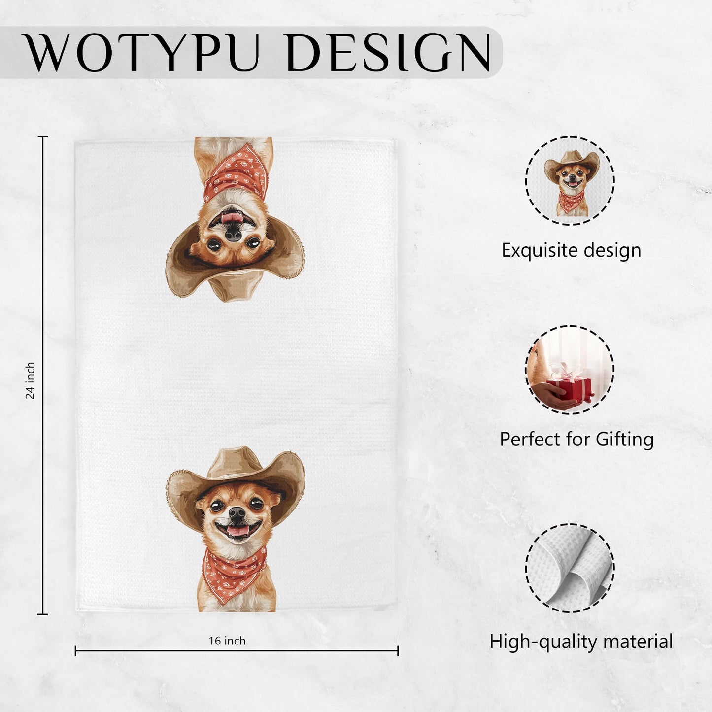 Funny Chihuahua Gifts Hand Towels for Bathroom, Chihuahua Gifts for Women Men Decorative Hand Towels for Kids Guest Bathroom Washroom Power Room Vanity Half Bath, 16X24 Inch BST326L