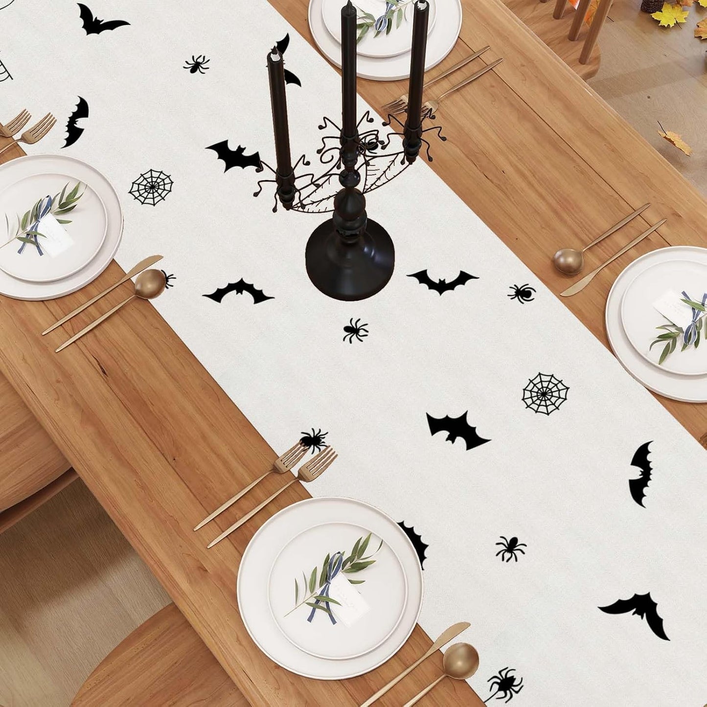 Halloween Table Runner, Halloween Home Kitchen Dining Room Table Decor, Christmas Xmas Winter Holiday Decorations and Supplies for Home 13x72 Inch BST220