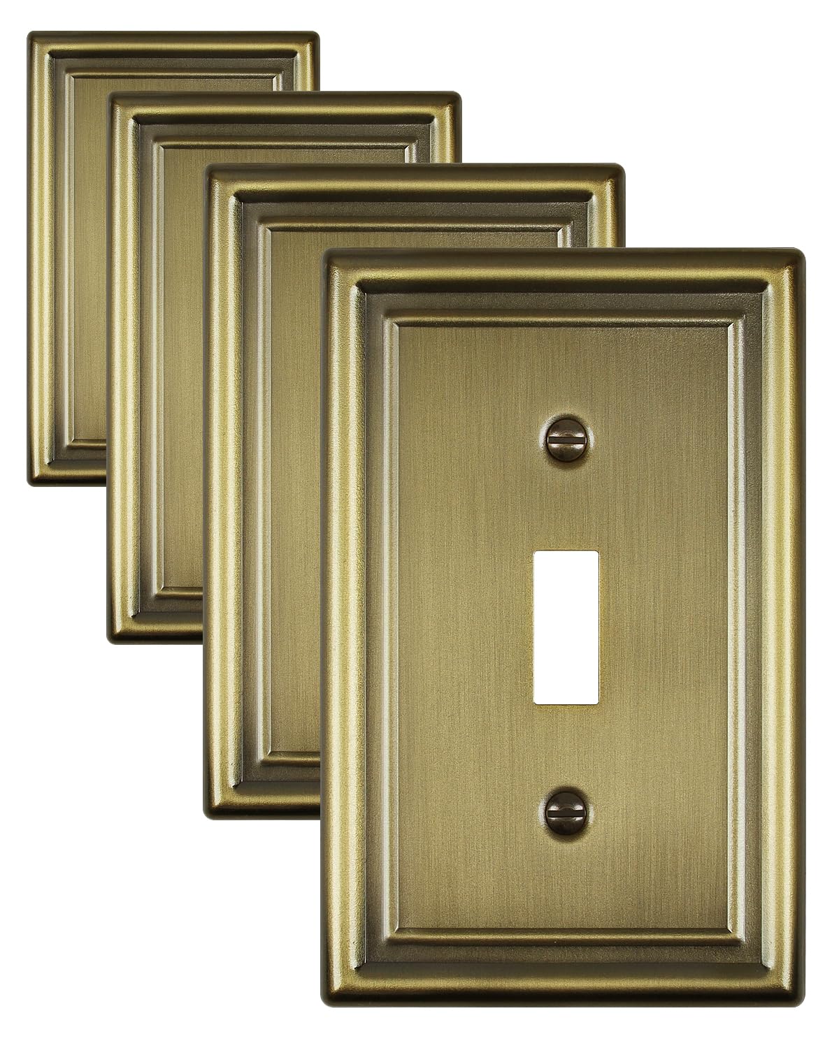 Decorative Metal Wall Plates, Switch Plates Outlet Covers (Off White/1 Decorator 4 Pack) WN420