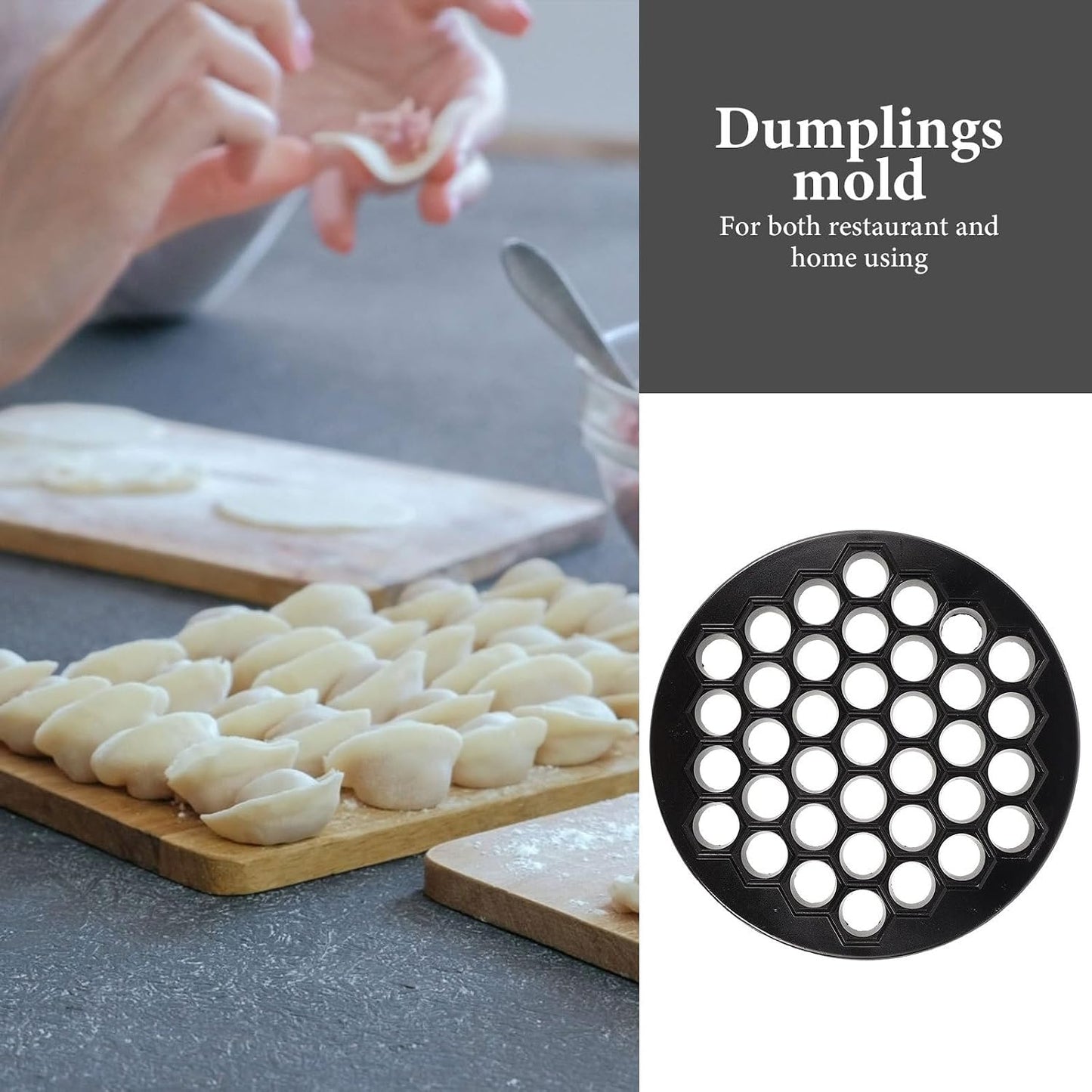 STOBAZA Dumpling Maker 37-Hole Dumpling Skin Mold Press 10.23 Inch Kitchen Tool for Fast Jiaozi Making Home and Restaurant Use 1 Pack BST202