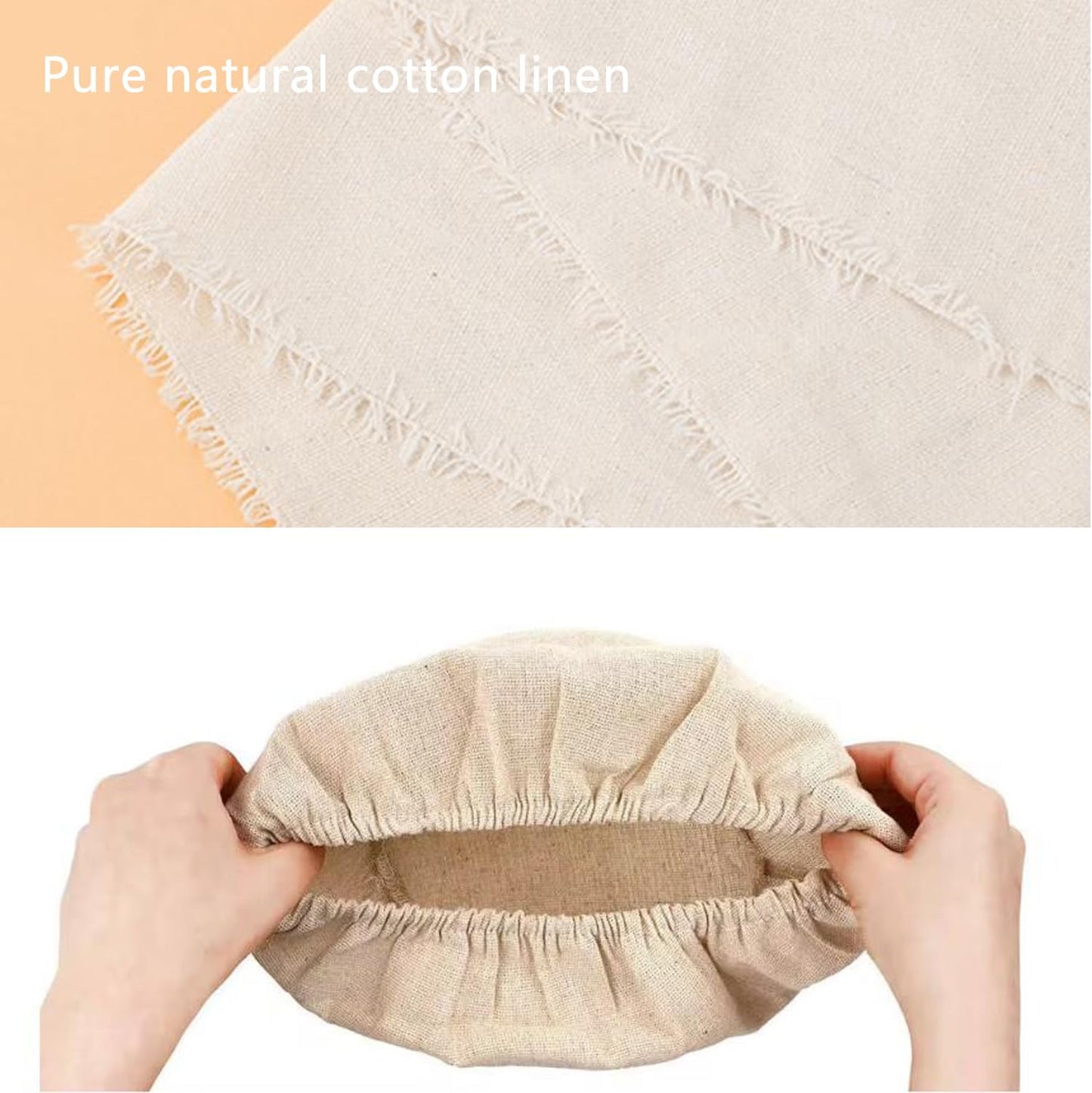 3 Pack Banneton Liner Reusable Banneton Bread Proofing Basket Liners Non-Stick Dough Cloth Cover for Bread Banneton Basket Round Oval Sourdough Proofing Bowls Rattan Sourdough Rising Baskets BST326L