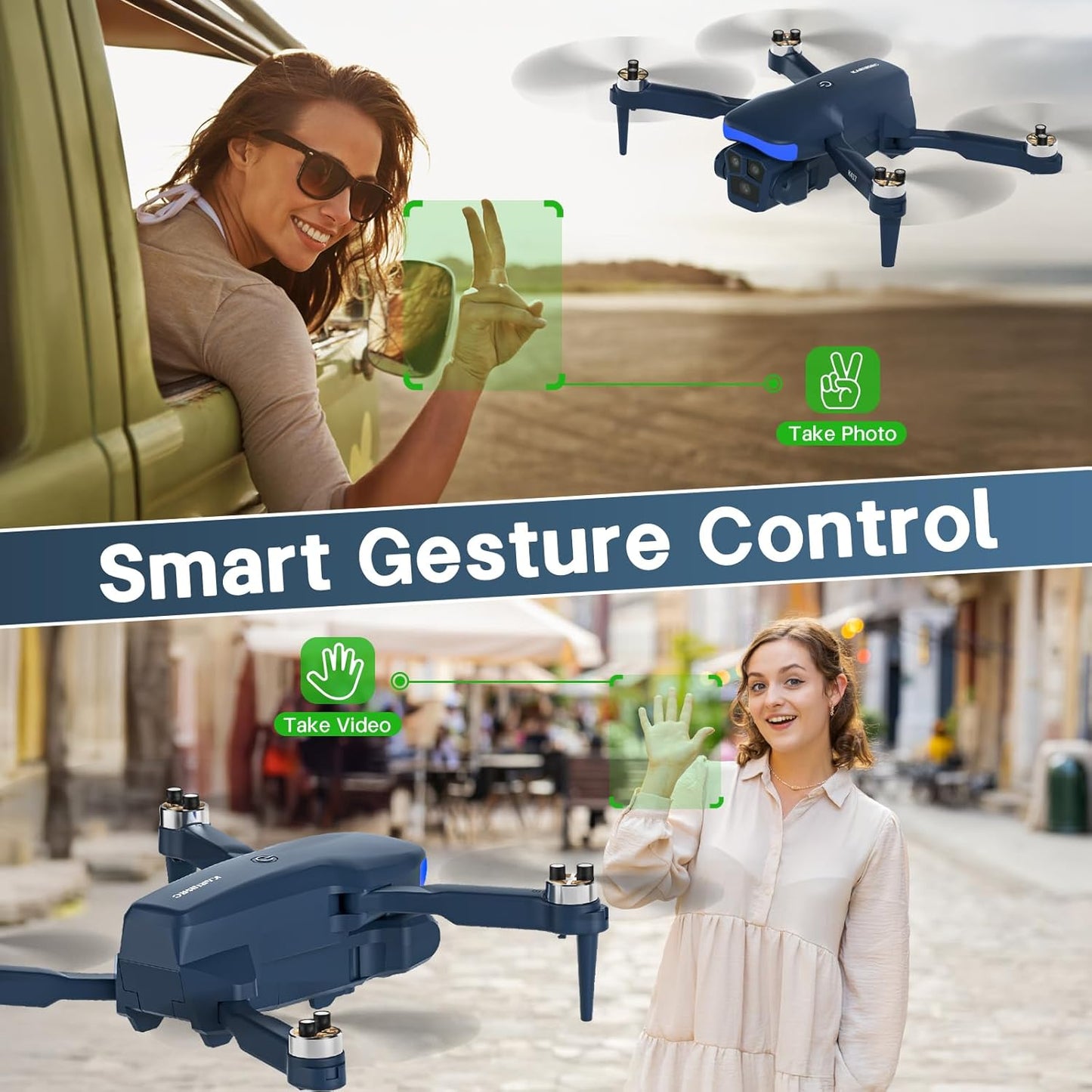 Karuisrc K417 Mini Drone Professional with Blue LED Electric Adjustable Camera 7071