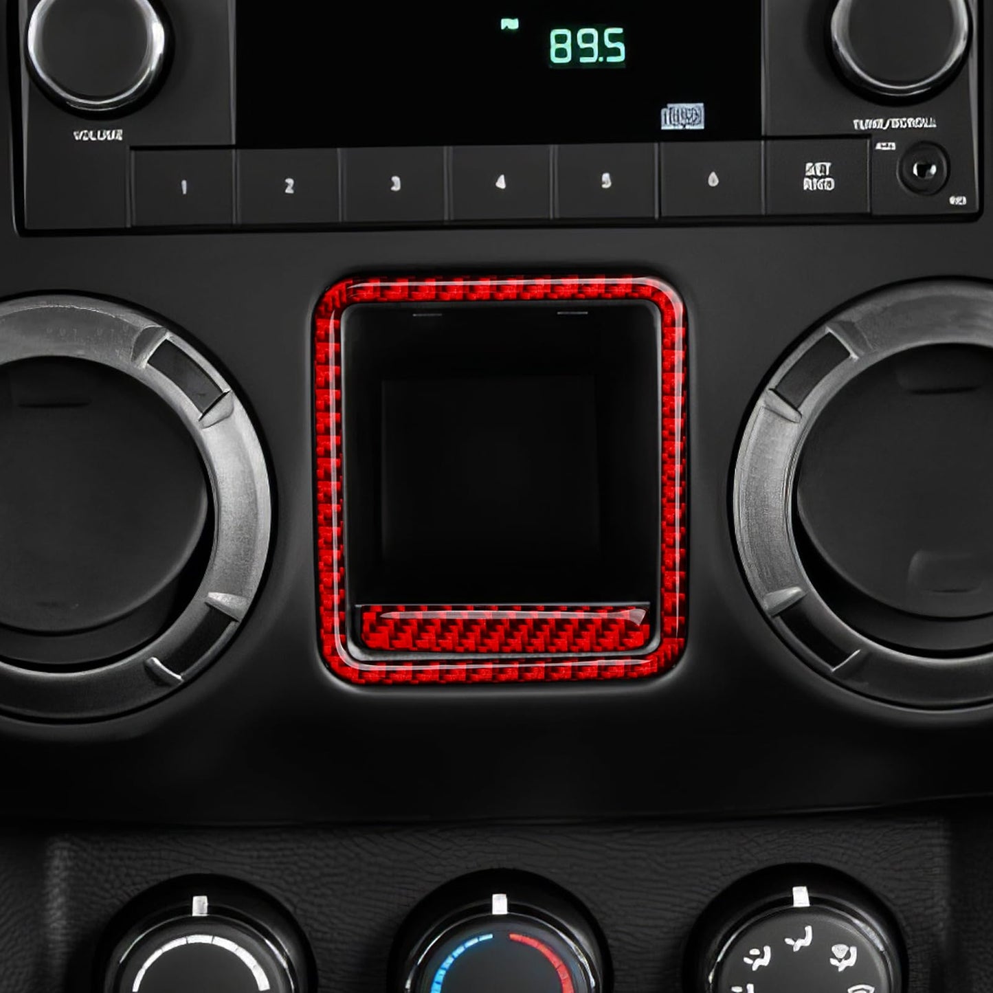 Car Gear Shift Lower Panel Sticker Carbon Fiber Decal Interior Trim Cover for Jeep Wrangler 2011 2012 2013 2014 2015 2016 2017 Accessories (Red) BST220