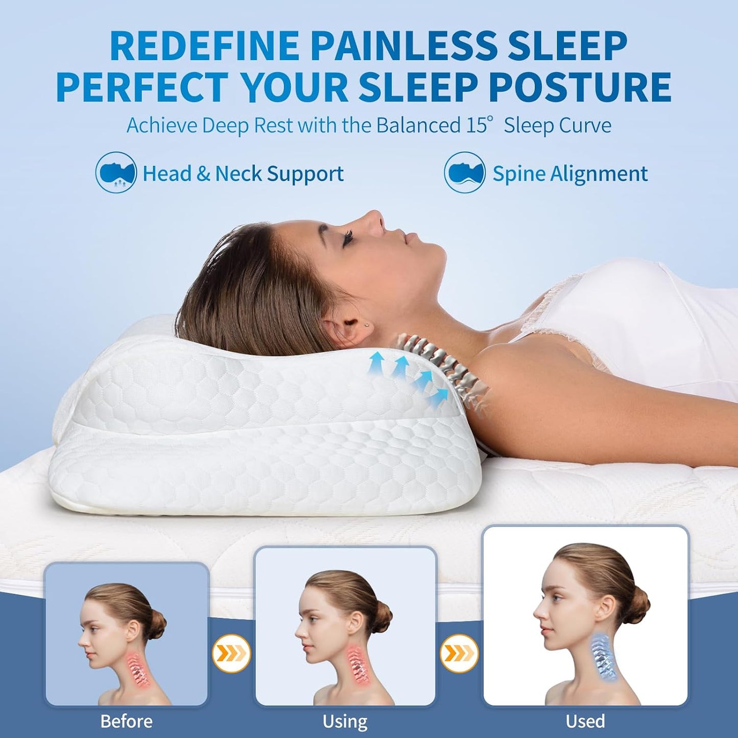 Ear Piercing Pillow for Side Sleepers — Cooling Fabric & AirCell Memory Foam Ear-Hole Side-Sleeper Pillow for CNH & Ear Pain Relief | Ergonomic Butterfly Contour, Removable Cover, Hypoallergenic BST326H
