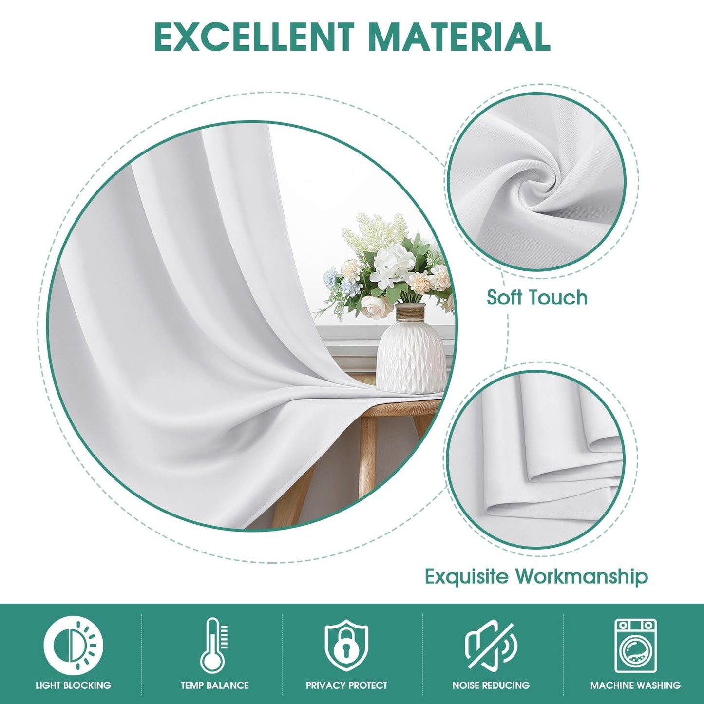 HOMEIDEAS Blackout Curtains, 2 Pages Grey Gray Room Darkening Bedroom Pinch Pleated Curtains Thermal Insulated Back Tab Rod Pocket Drapes for Bedroom, W52 x L63 BST326H