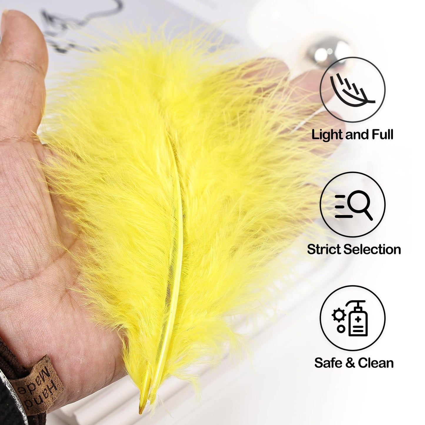 Fluffy Turkey Marabou Feathers 100pcs for Craft Dream Catcher Decoration - 4-7Inches Natural Feathers (Green) BST220