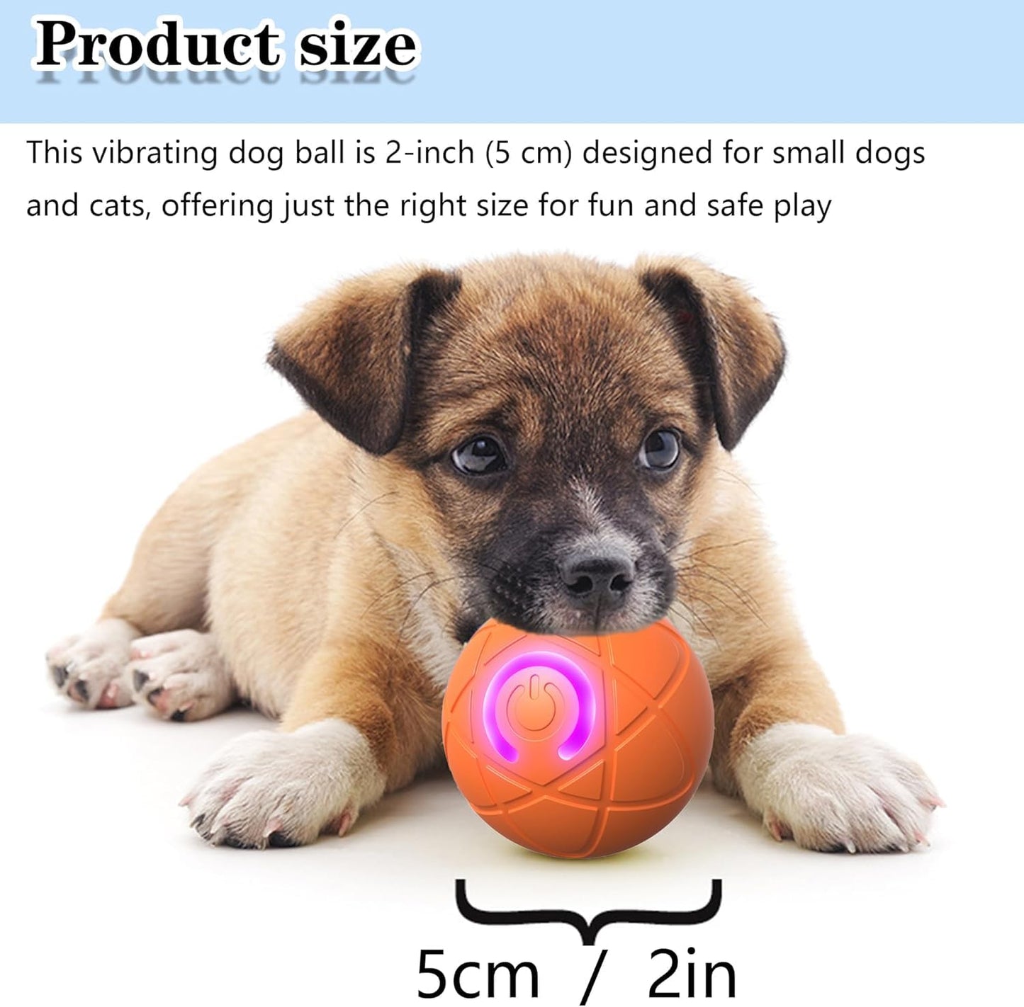 IRIDESCENT Interactive Dog Toys Dog Balls Activated Automatic Rolling Ball for Puppy Small Medium Dogs Smart Jumping Automatic Moving Bouncing and Rotating Ball Vibrating Keep Them Busy WN420