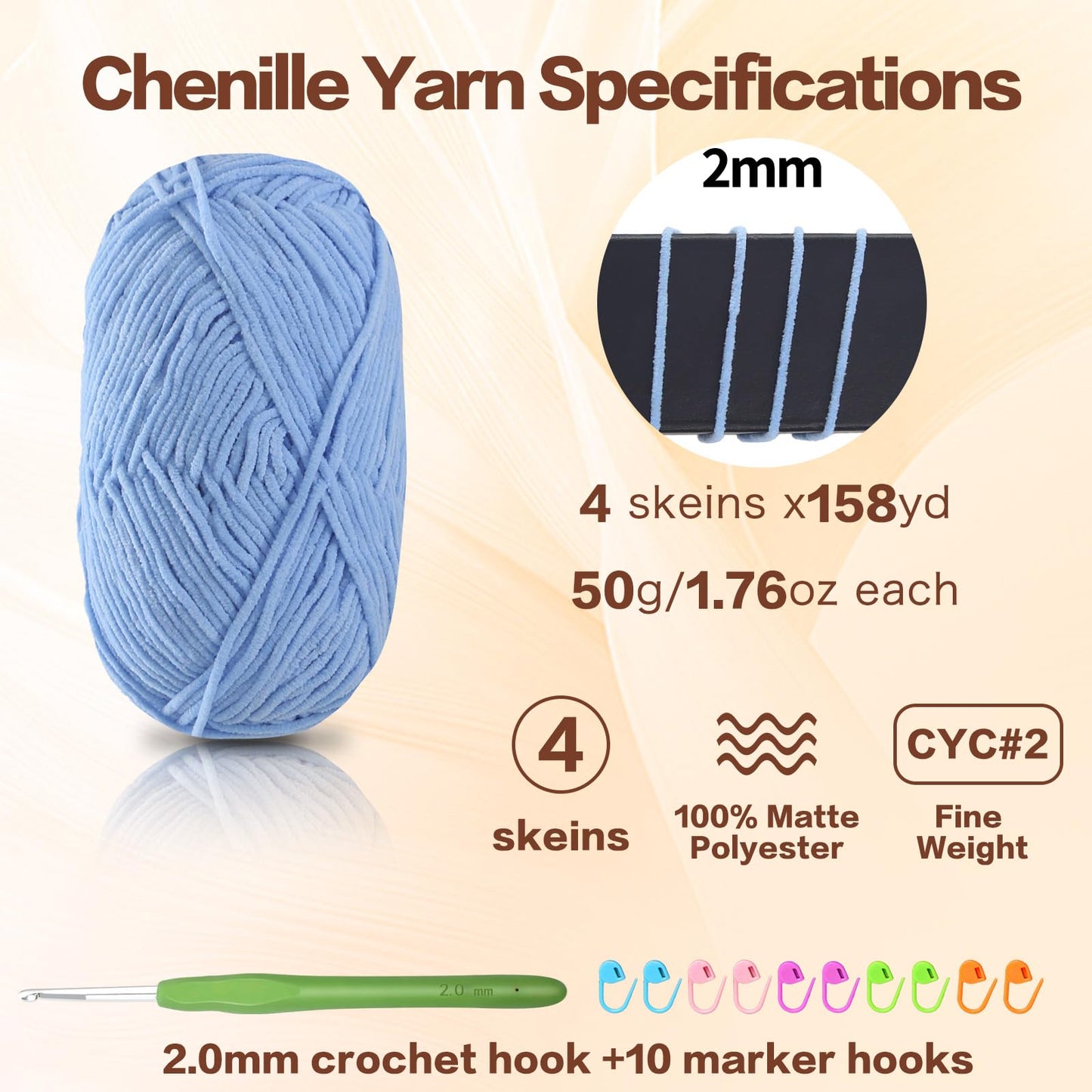 4 Pack of 1.76oz Chenille Yarn for Crocheting,158yards Soft Fluffy Velvet Yarn, Ideal Crochet for DIY Baby Blankets Toys Scarves Throw Pillows Hats Cushions(Purple) BST326L