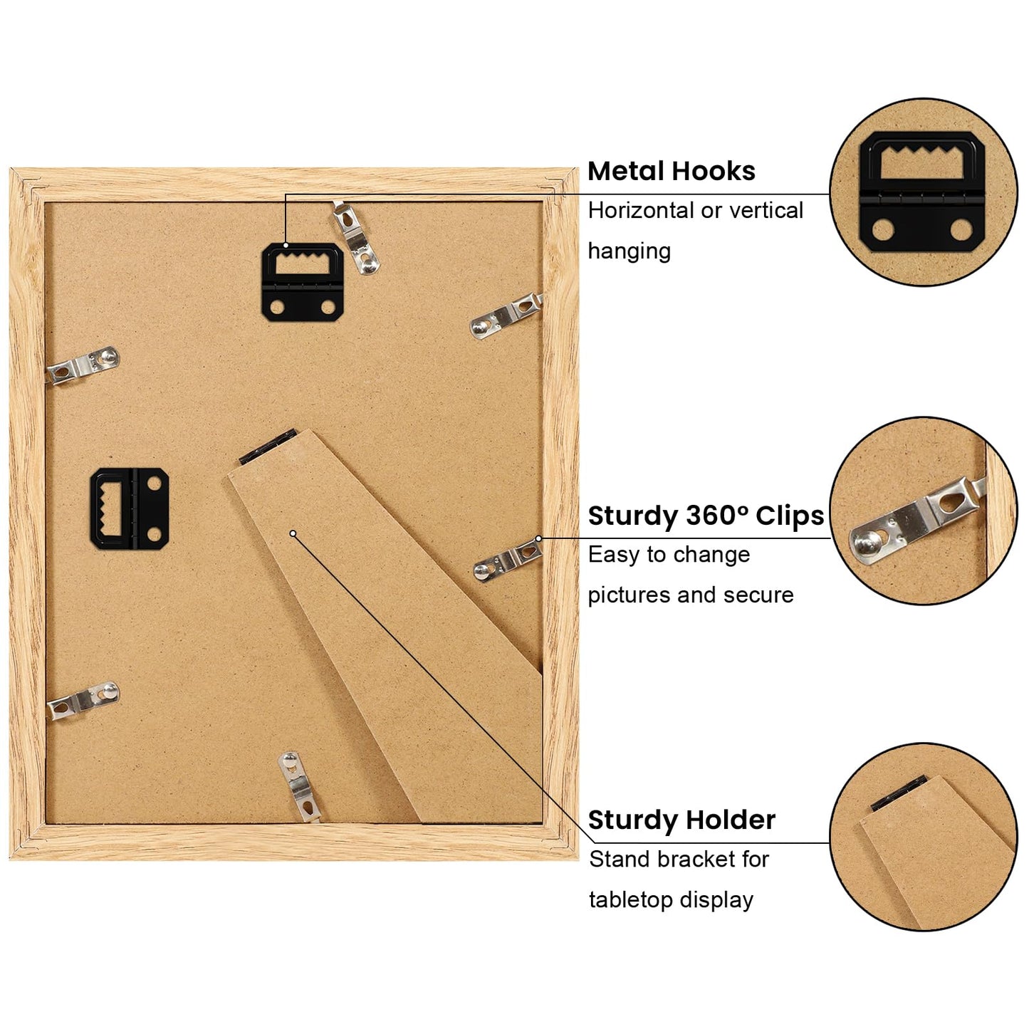 YESKAY 8x10 Picture Frame Set of 9, Display Pictures 5x7 with Mat or 8 x 10 Without Mat, Multi Photo Frames for Wall Mounting or Table Top Display, Blue BST326H