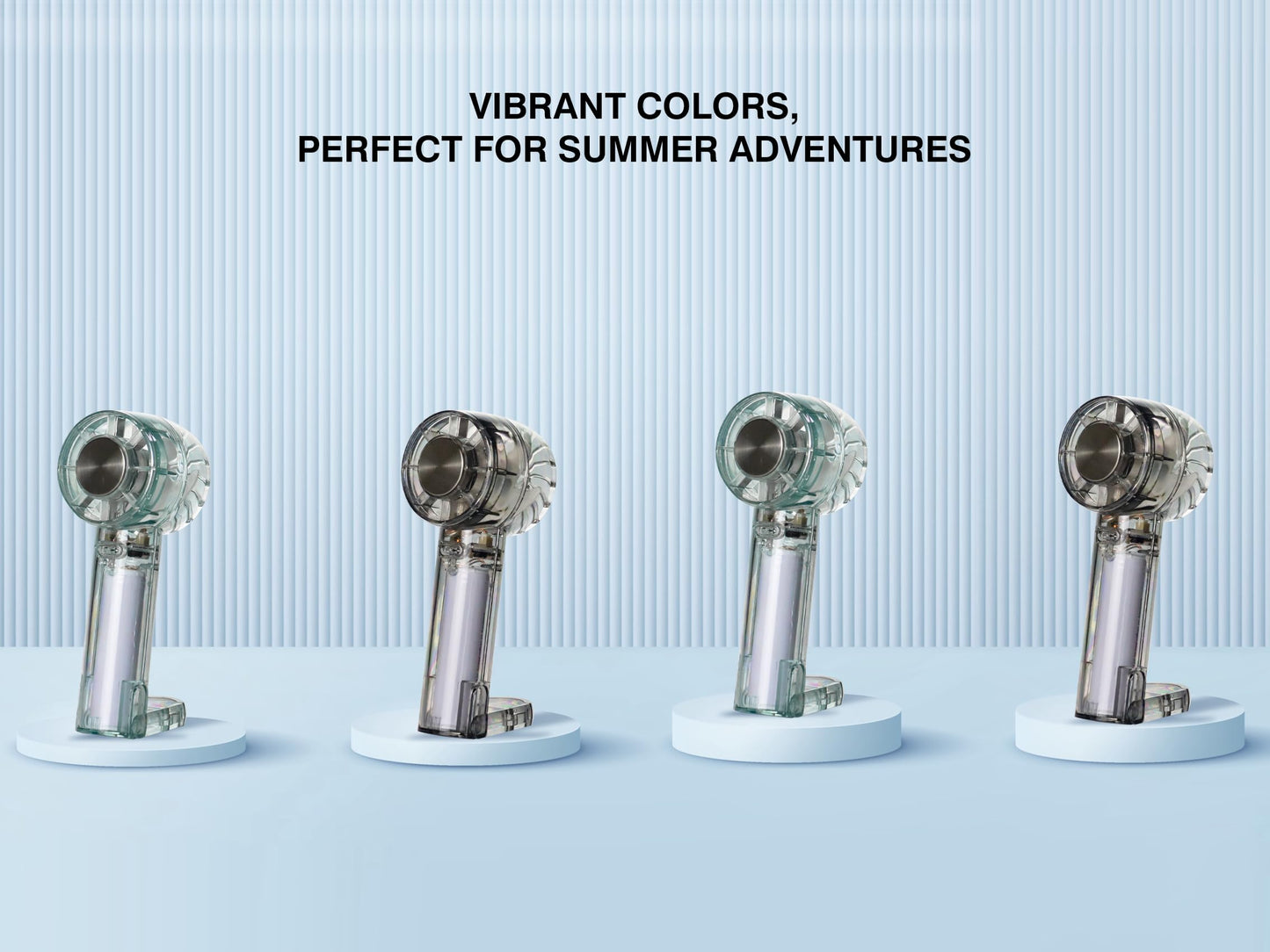 Portable Fan with Ice Cooling -Mini Handheld USB Rechargeable 3-Speed Fan Transparent Lightweight Personal Fan for Travel Desk Home and Office for Women and Men BST202