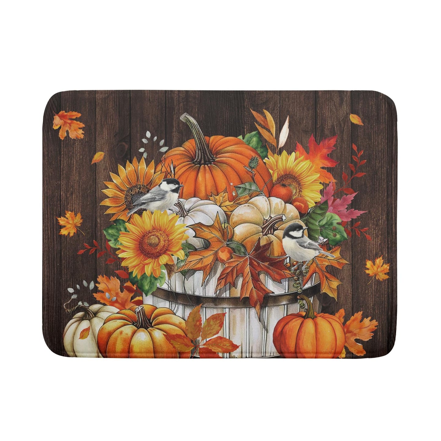 Fall Pumpkin Dish Drying Mat for Kitchen Counter Decor 18x24 Inch Halloween Thanksgiving Dish Drainer Mats Absorbent Reversible Dishes Pad BST220