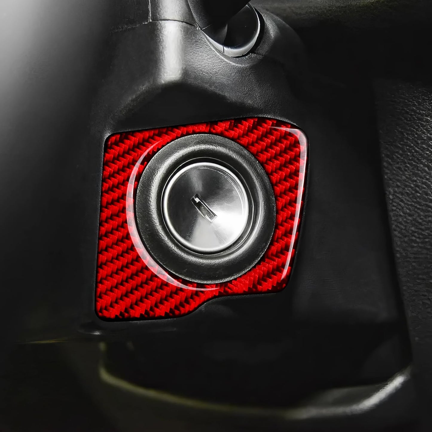 Car Gear Shift Lower Panel Sticker Carbon Fiber Decal Interior Trim Cover for Jeep Wrangler 2011 2012 2013 2014 2015 2016 2017 Accessories (Red) BST220