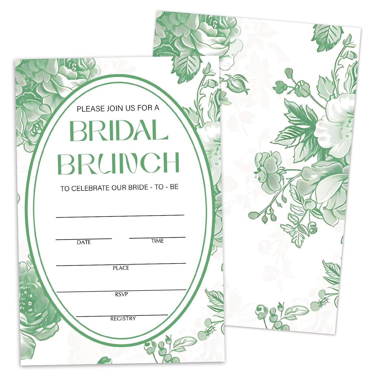 50 Years Anniversary Bridal Shower Invitations Cards, Set of 25 Gold Foil Floral Fill in Style 50th Year Wedding Invites Cards with Envelopes for Couples Marriage Party Supplies-T05 WN420
