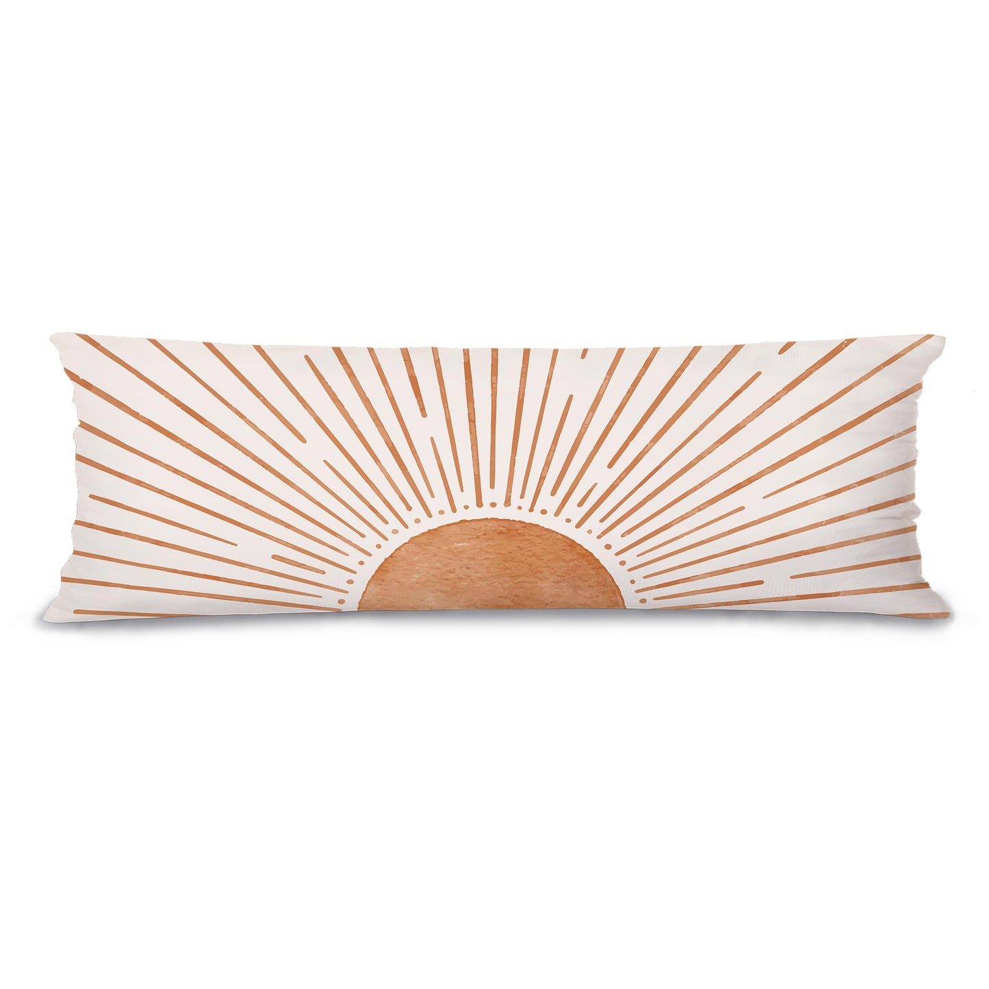 Boho Sun Sunshine 21x54 Body Pillow Cover Case, Modern Neutral Boho Horizontal Sun Sunset Sunrise Decorative Long Hug Pillow Cases for Bed Couch BST220