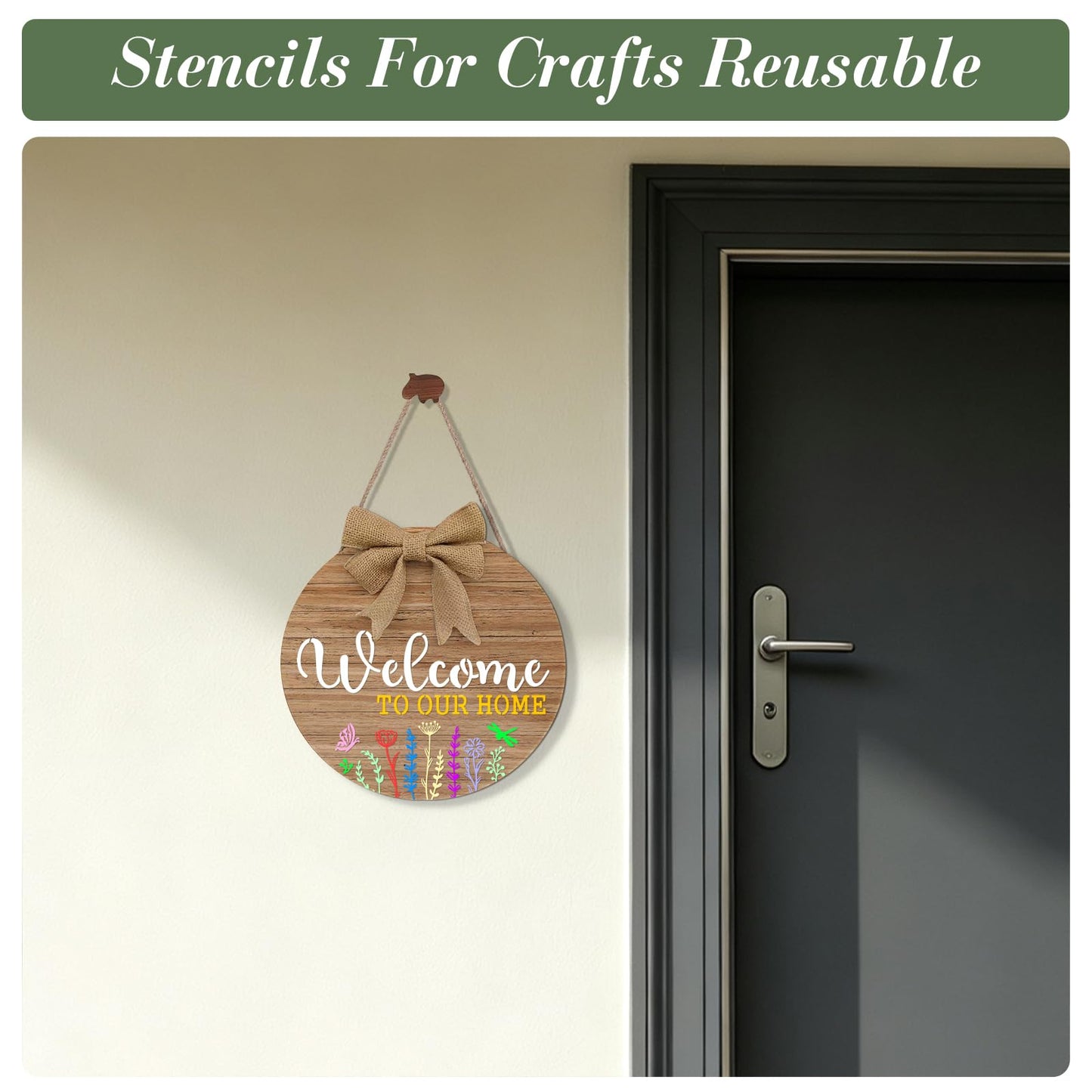 Letter Stencils for Crafts Reusable 42Pcs Number Stencils(5 Inch Font) | DIY Art Painting Stencil Furniture Decor Kit for Wood Embroidery Wall Silk Screen Journaling BST202