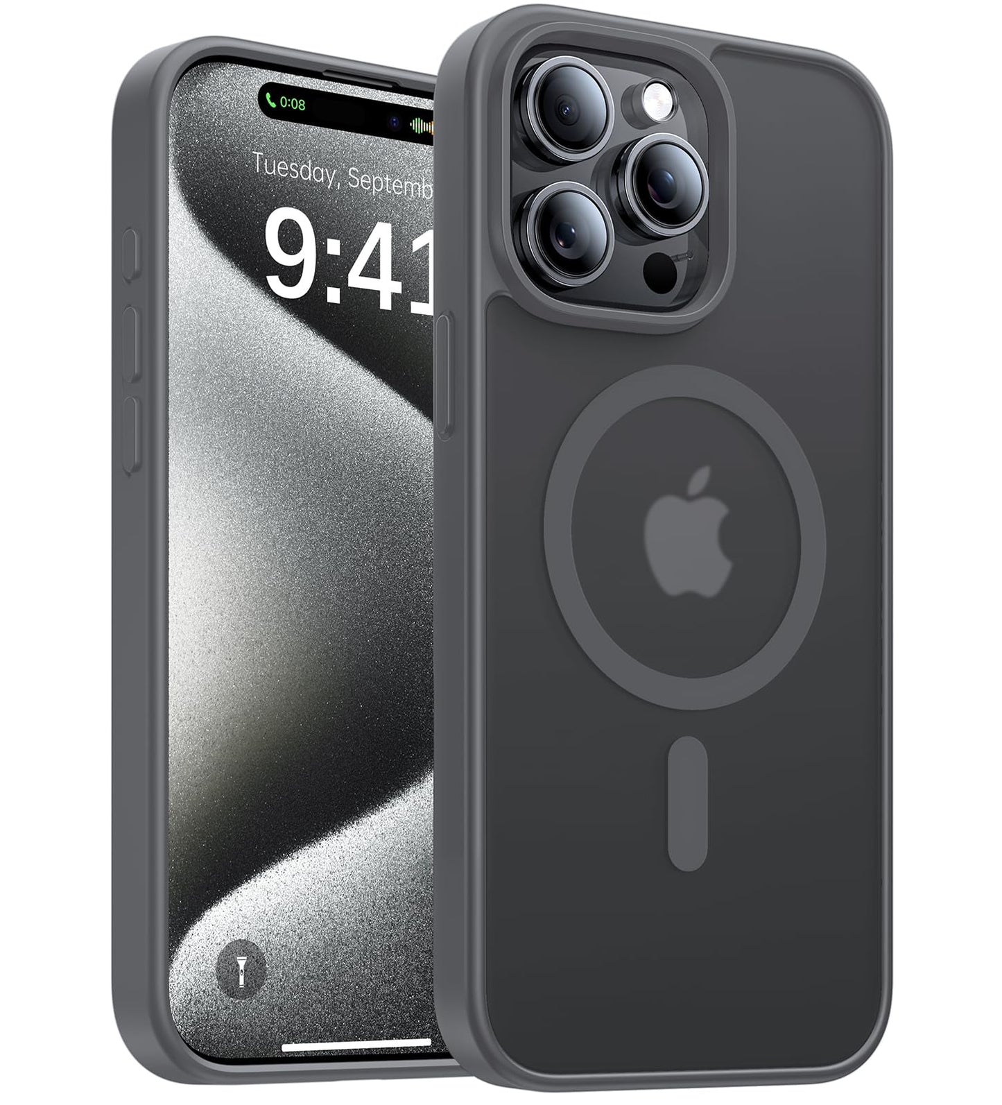 Magnetic for iPhone 17 Pro Max Case,[Anti-Slip][Compatible with MagSafe][Military Grade Drop Protection] Shockproof Protective Translucent Phone Case for iPhone 17 Pro Max Case,Wine Red WN420