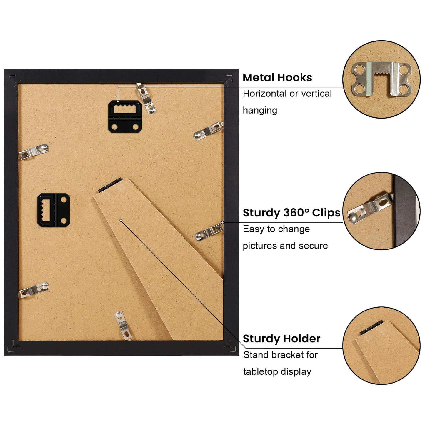 YESKAY 8x10 Picture Frame Set of 9, Display Pictures 5x7 with Mat or 8 x 10 Without Mat, Multi Photo Frames for Wall Mounting or Table Top Display, Blue BST326H