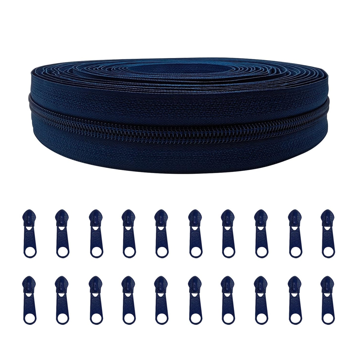 ANPURZII NO.3 Nylon Coil White Zippers by The Yard Bulk 10 Yards with 20pcs Zipper Sliders for DIY Sewing Tailor Craft Bags (White) BST220