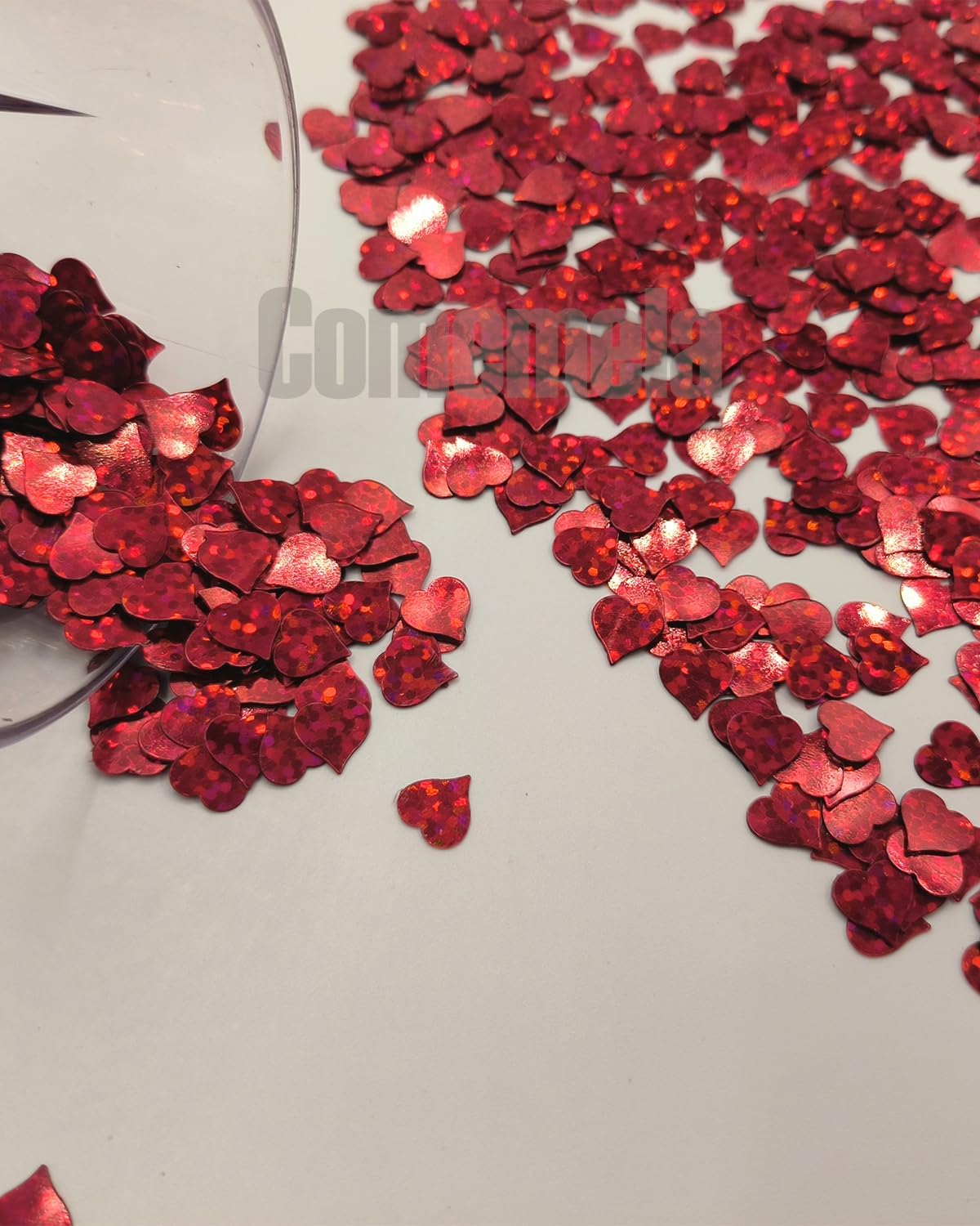 Heart Confetti Bulk - Glitter Hearts Shaped Sprinkles for Weddings, Valentines Day Decorations, Photo Shoots, Envelope Stuffing, Party Supplies & Memory Keepsakes (Red) BST326L