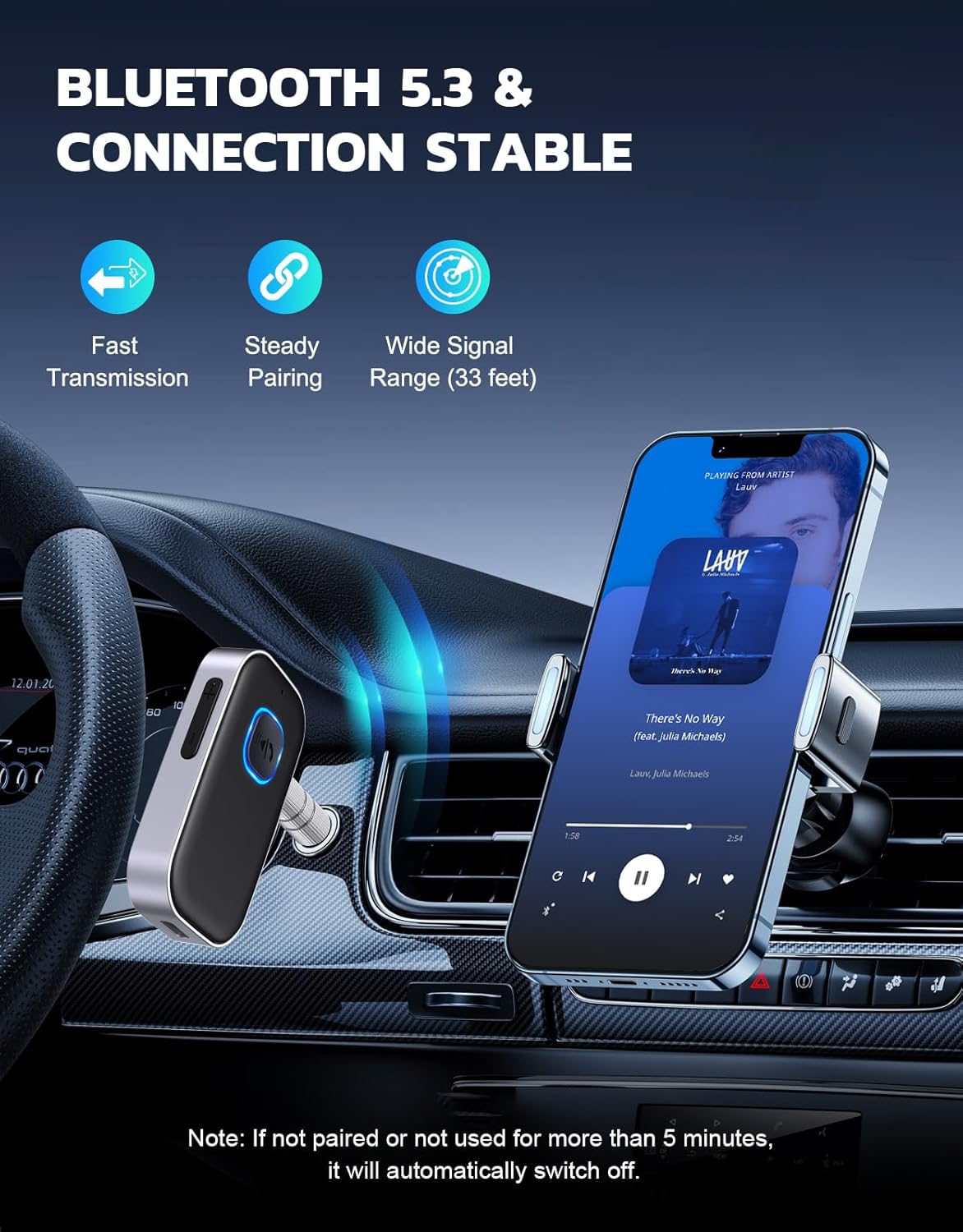 COMSOON Bluetooth Receiver for Car 39