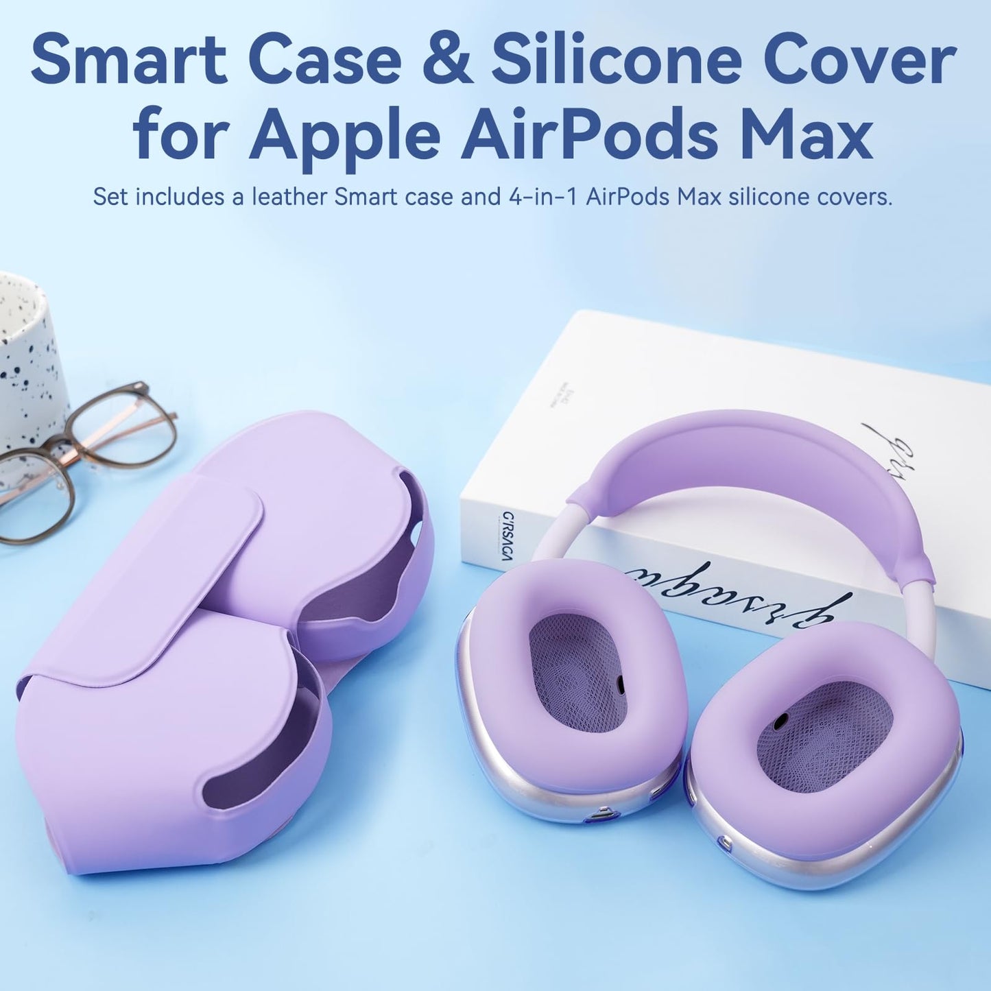 Case for Airpods Max Headphones, Ear Pad Case Cover/Ear Cups Cover/Headband Cover for AirPods Max 2 & 1 (USB-C/Lightning) (2026/2024/2020), Silicone for Apple Airpod Max 2,Accessories Cases,Deep Green WN420