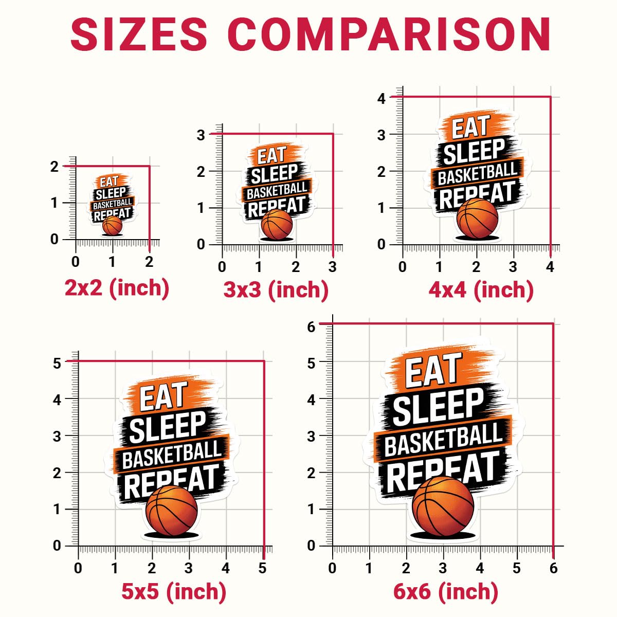 3 Pcs Eat Sleep Basketball Repeat Vinyl Stickers – Funny Basketball Quote Decals for Players, Athletes, Sports Fans – Motivation Sticker for Laptop, Bottle, Locker, Journal (S1, 2 inch) BST202