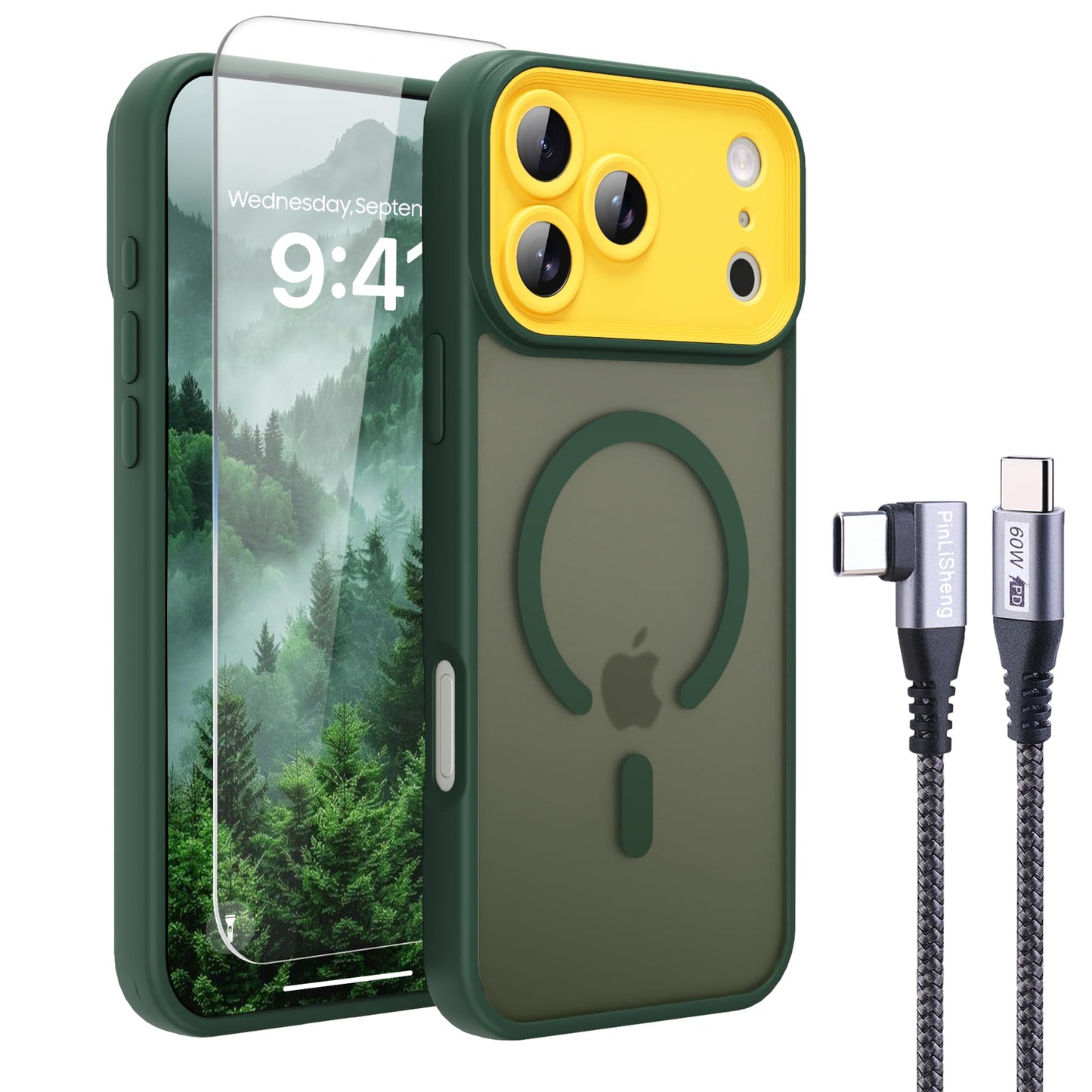 PinLiSheng for iPhone 17 Pro Max Case， Compatible with MagSafe, Shockproof Military-Grade Protection, Scratch-Resistant Back, Anti-Yellowing，Magnetic Phone Case for iPhone 17 Pro Max, Clear WN420