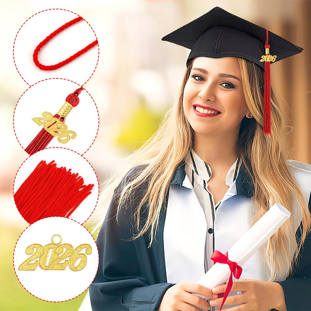 2026 Tassel Graduation 2 Pcs, 2026 Tassel Charm, Green Tassels, Graduation Cap Tassels 2026, Grad Cap Accessories for Graduate Hat Ceremonies Memorial Graduations Decorations BST220