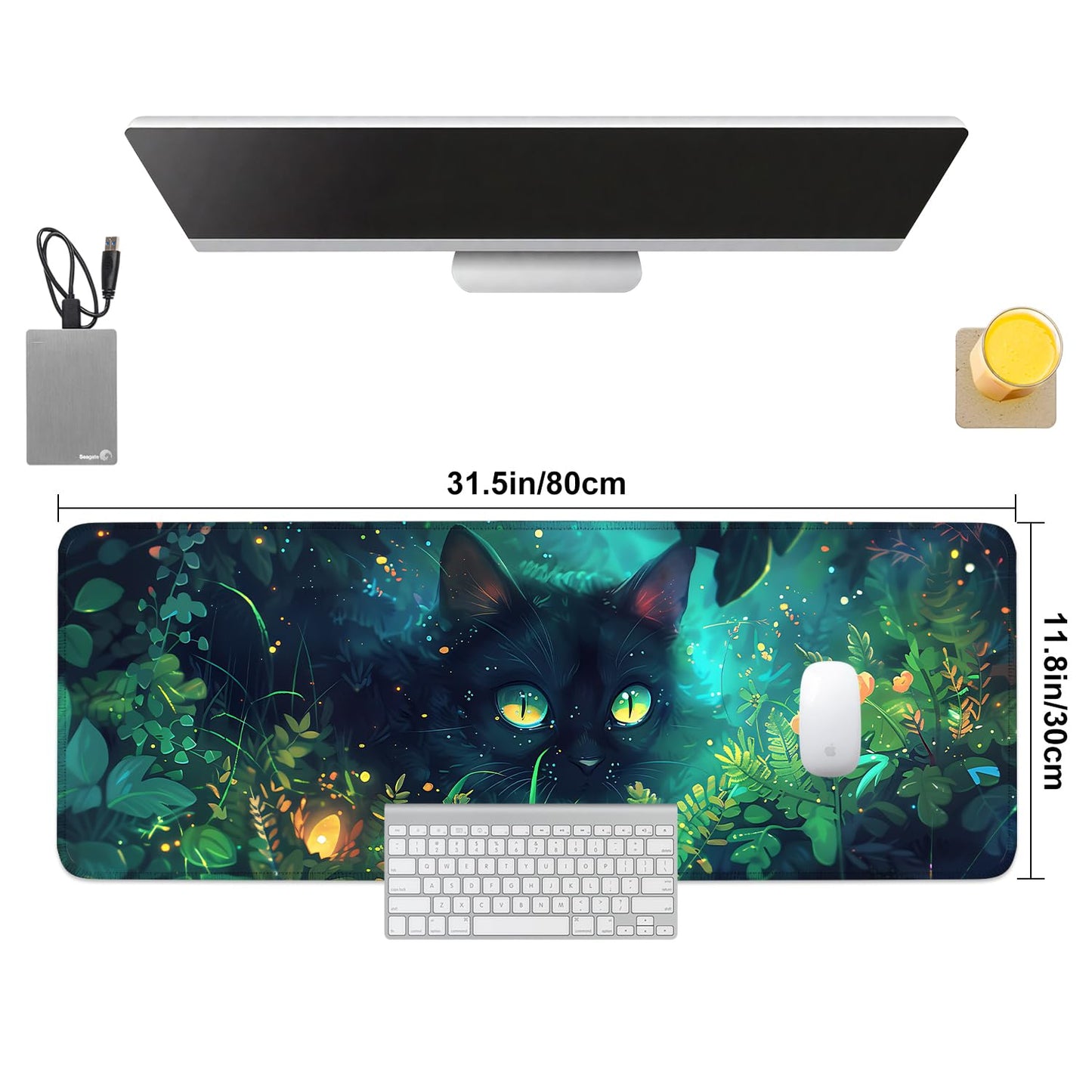 Mouse Pad Gaming Mousepad 31.5 x 11.8in Large Mouse Pad for Keyboard and Mouse with Anti-Slip Rubber Base, Keyboard Pad XL Mouse Mat for Home and Office,Snowy Forest WN420