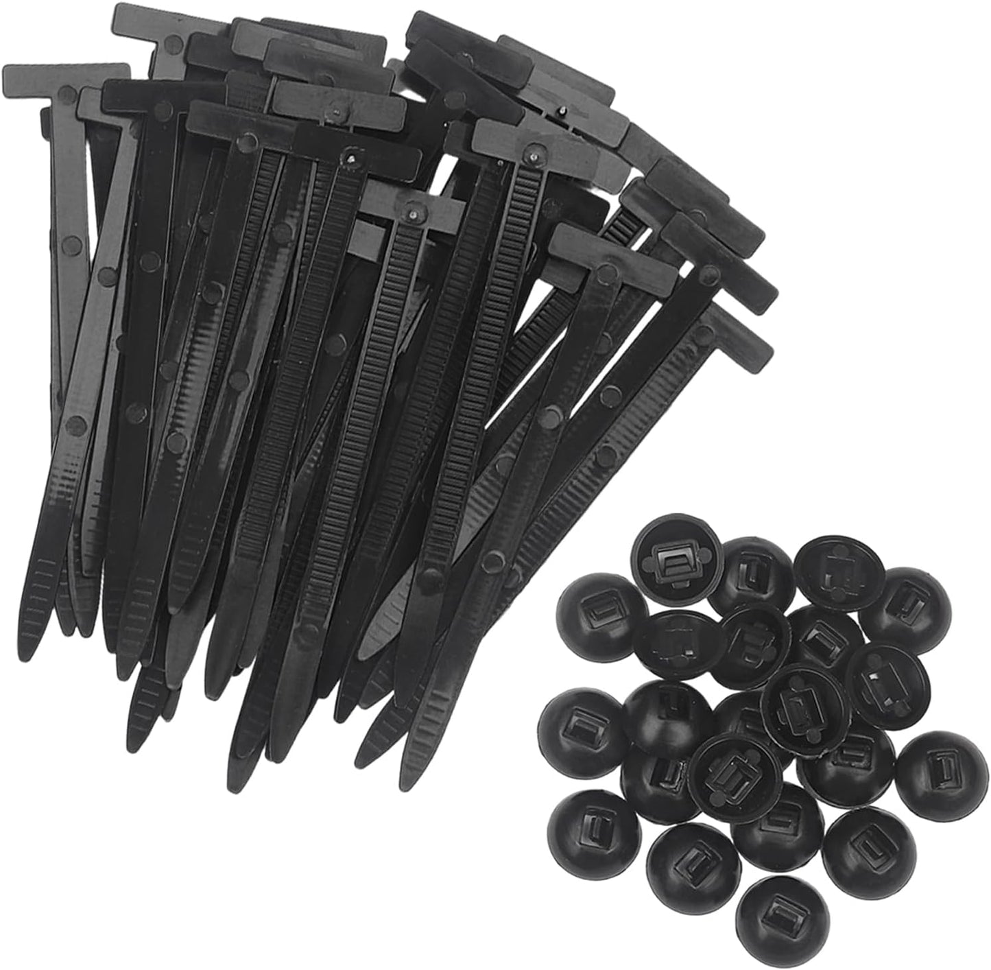 100 Pcs Nylon Universal Cable Tie Buckle,Self-Locking Cable Tie Buckle for Daily Maintenance And Fixing Of Automobiles,Zip Ties Heavy Duty Black WN420