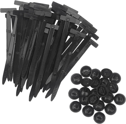 100 Pcs Nylon Universal Cable Tie Buckle,Self-Locking Cable Tie Buckle for Daily Maintenance And Fixing Of Automobiles,Zip Ties Heavy Duty Black WN420