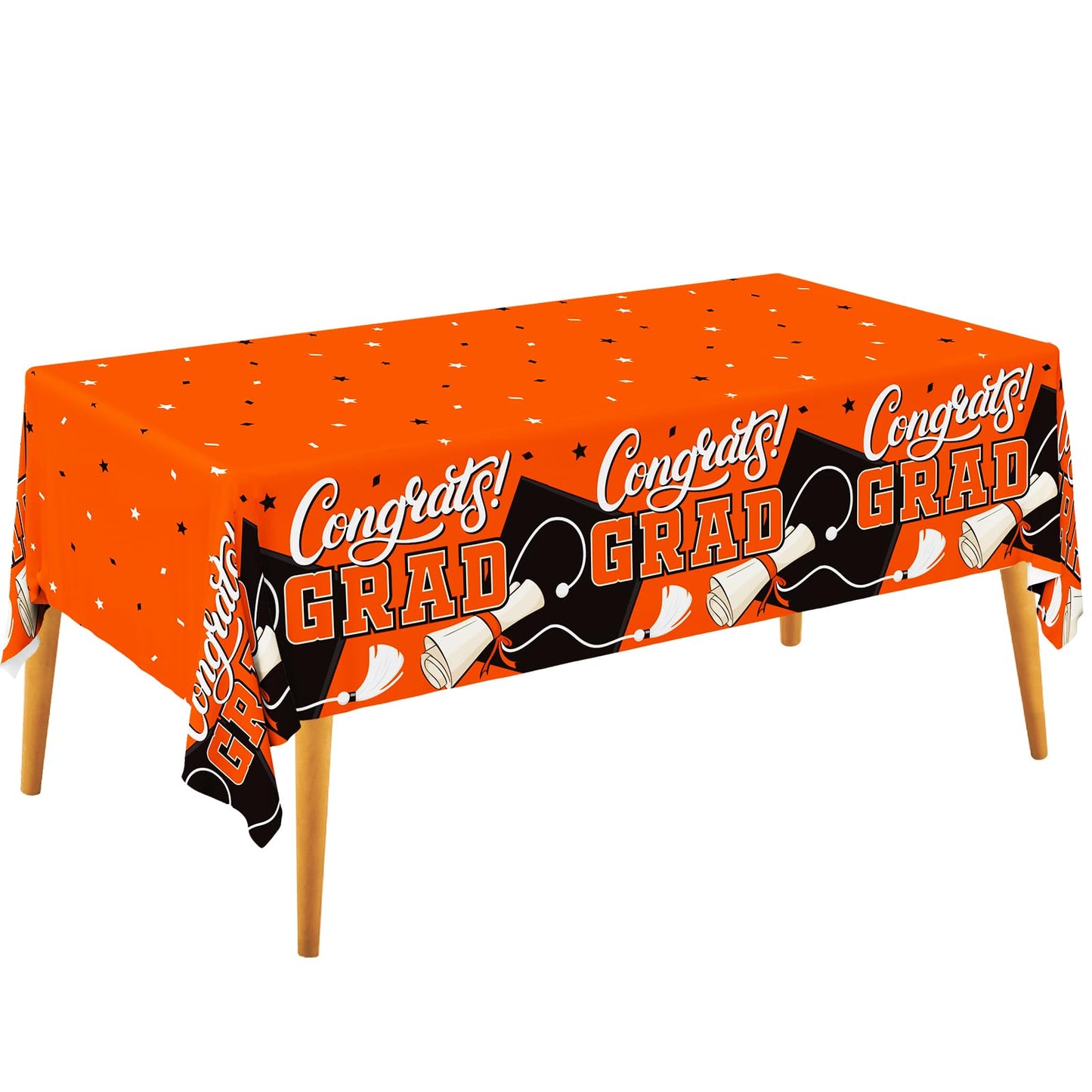 Gatherfun Graduation Decorations 2026 Kit - 2 Pcs Red Gongrats Grad Tablecover for Party Decorations，Graduation Plastic Table Covers 54"x108" BST326L