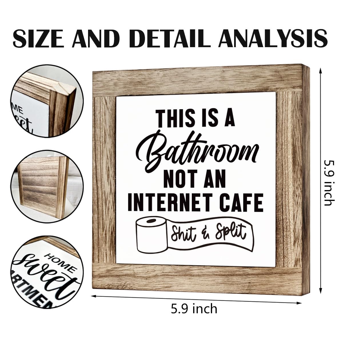 Bathroom Decor, Funny Bathroom Decor, Flush the Toilet This is Not Show and Tell, Wooden Box Signs for Home Decor, Bathroom Decor Tabletop, Kids Bathroom Rules Sign Decor, Bathroom Box Sign B6-71 BST202