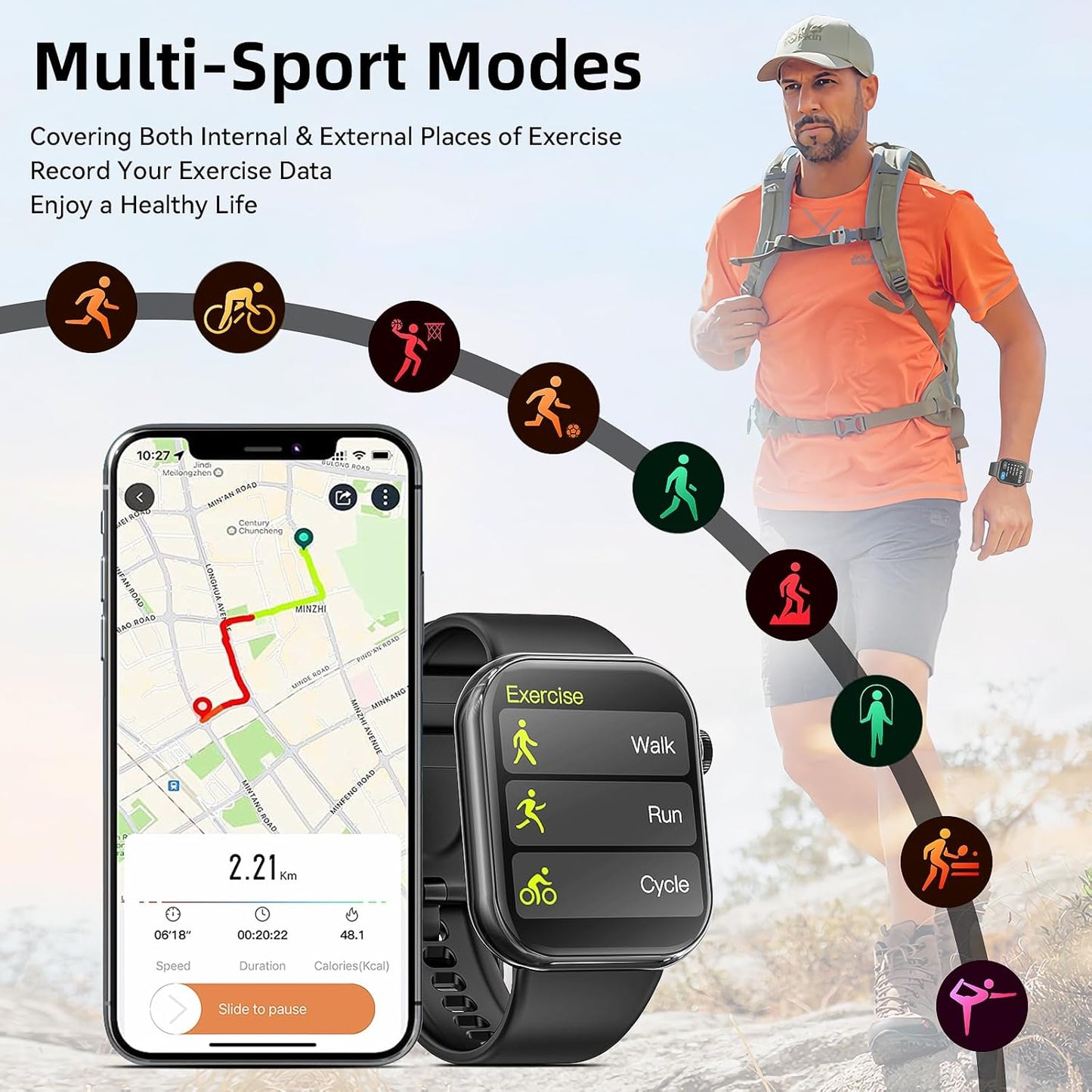 Smart Watch 1.85inch Fitness Tracker 43615 89