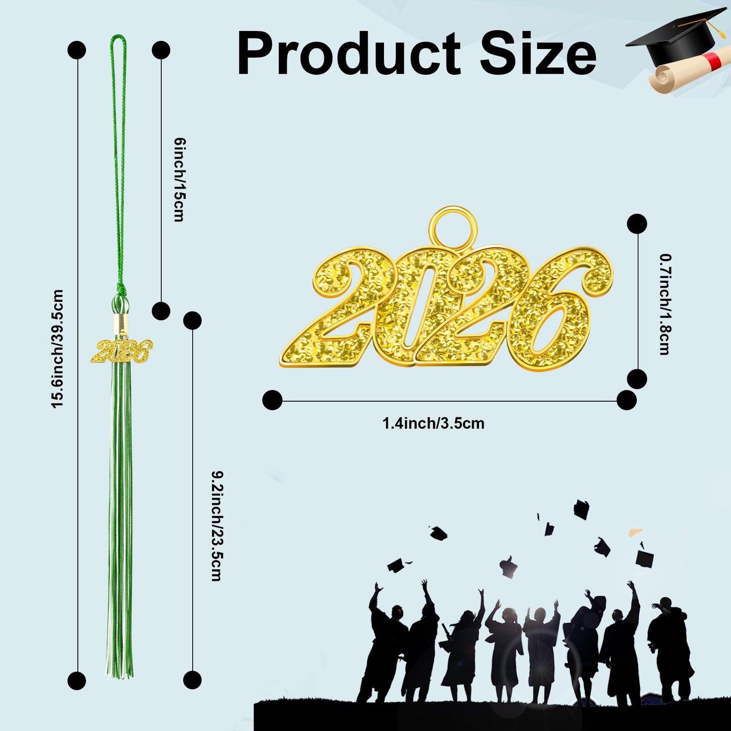 2026 Tassel Graduation, Black and Gold Graduation Tassel, 2026 Graduations Cap Tassels, Gradutate Cap Tassels with 2026 Year Gold Charms for Grad Cap Hat Ceremonies Memorial Graduations Decorations BST220