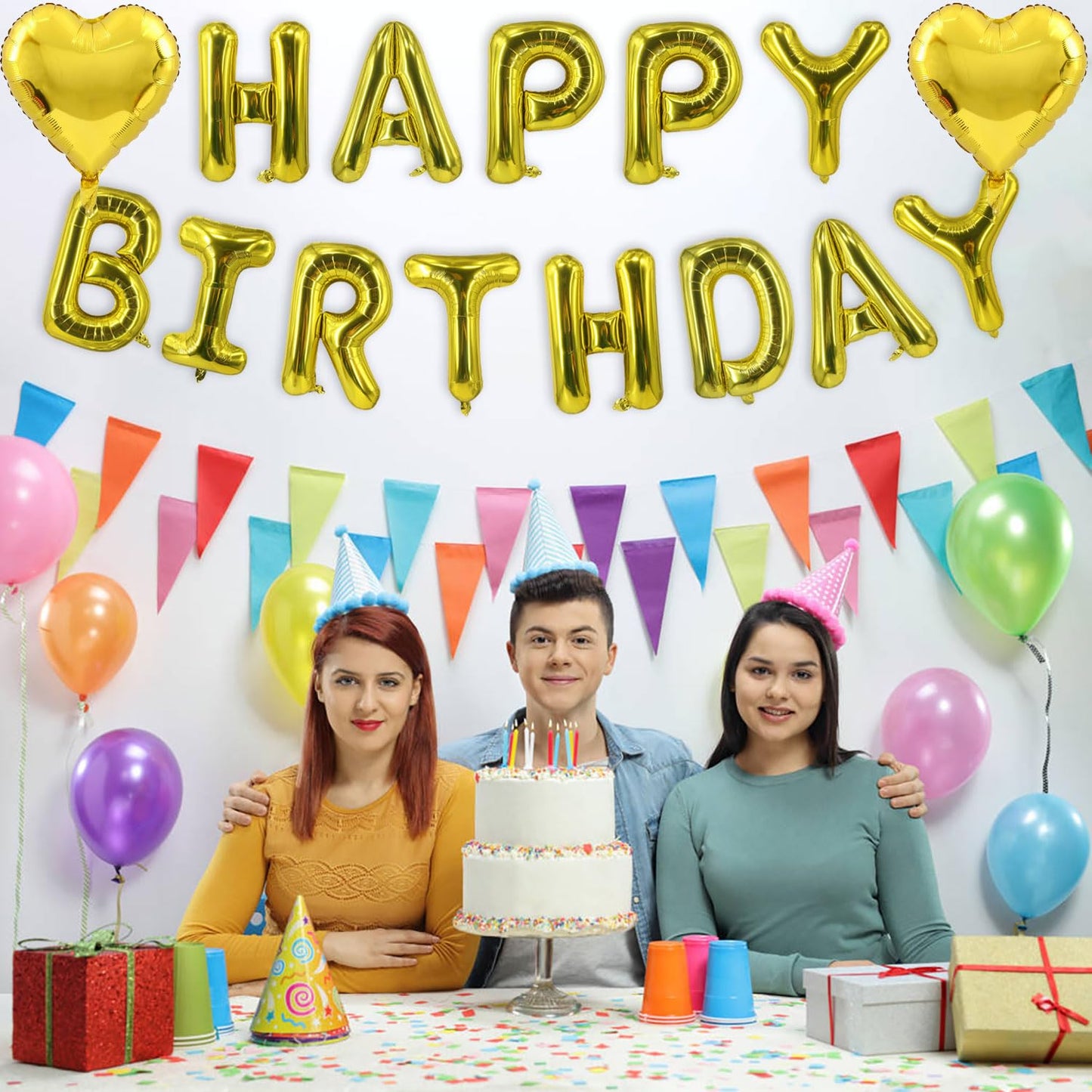 Green Happy Birthday Balloons Banner Foil Balloons Letters Banner Balloon for Green Themed Party Decoration Supplies Christmas Birthday Decoration Decor Ballons Arch Kits Party Balloon Set 15pcs BST326L