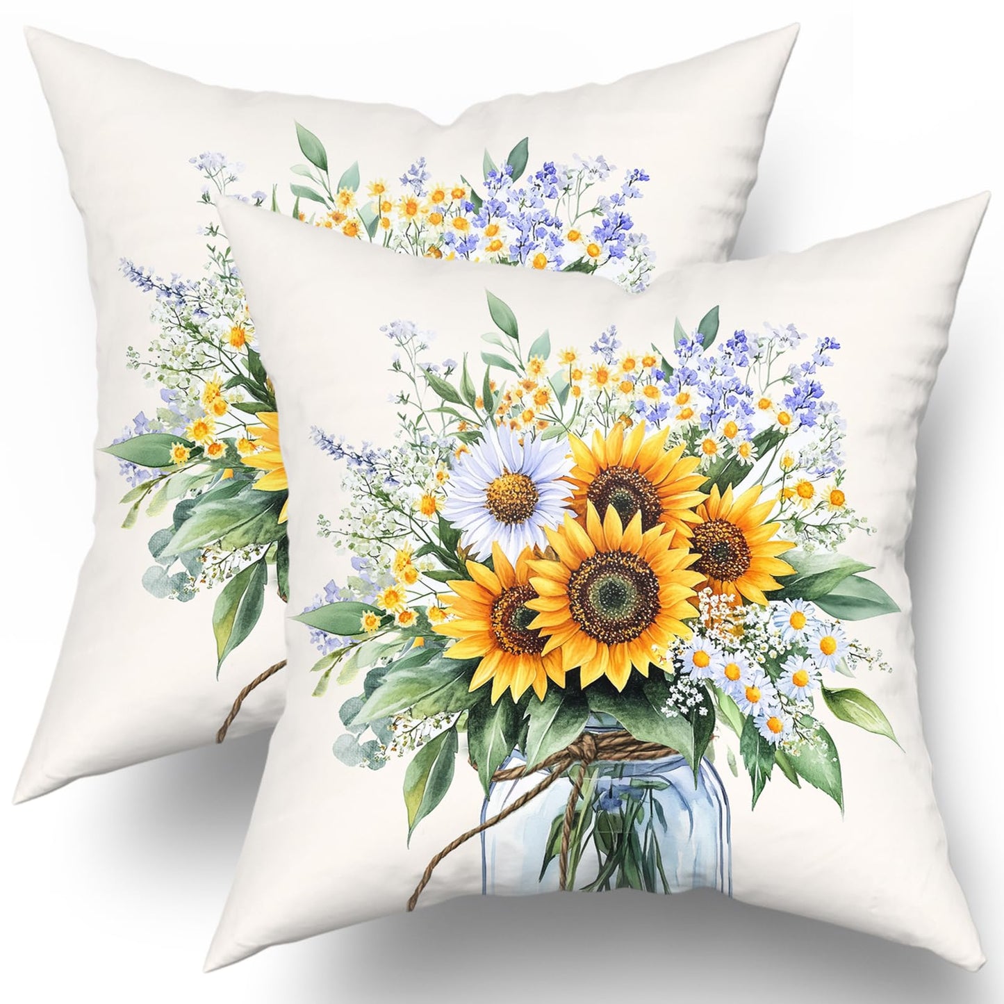 Fall Pumpkin Throw Pillow Cover 18x18inch Set of 2 Autumn Maple Leaf Pillowcases Orange Fall Leaves Cotton Cushion Case for Thanksgiving Farmhouse Home Couch Sofa Patio Decor BST202