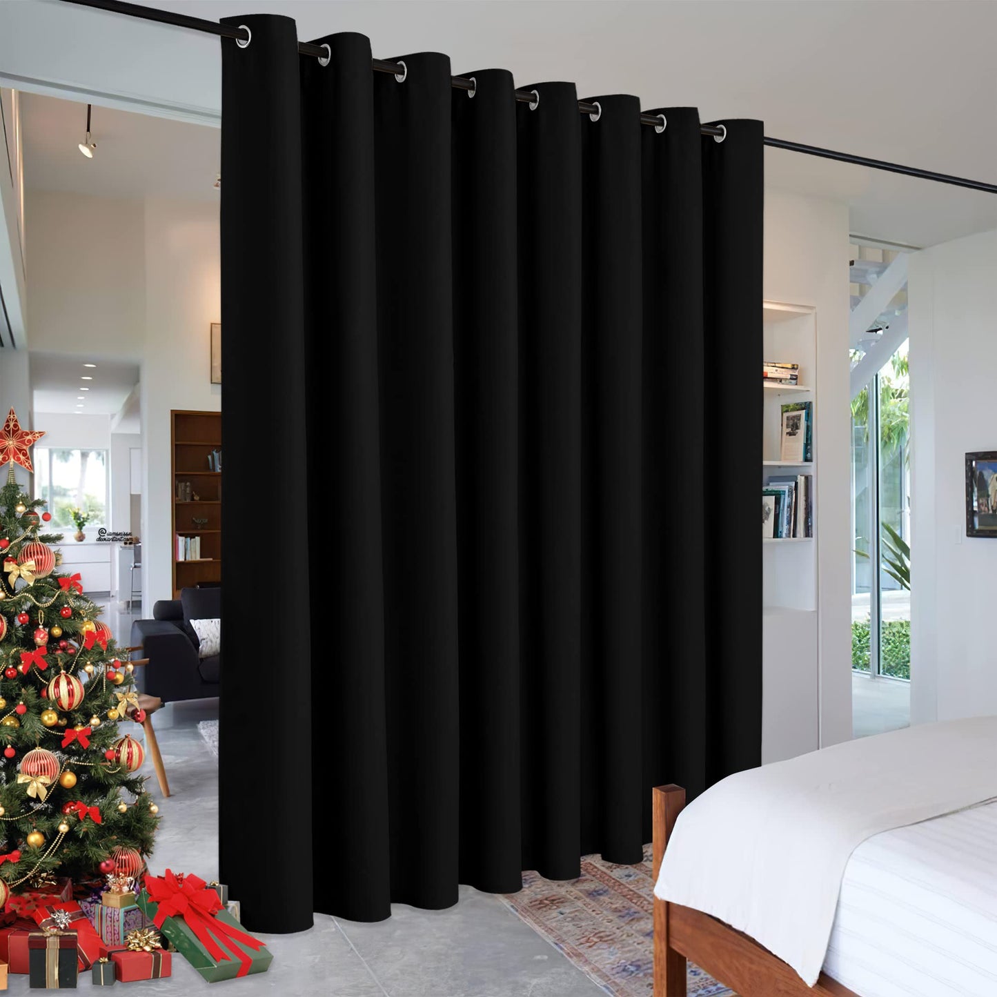 RYB HOME Room Divider Curtains Thermal Insulated Noise Reduce Privacy Window Curtains for Kids Bedroom Nursery Laundry Room Partitions, Wide 150 inches x Long 96 inches, Teal, 1 Panel BST220