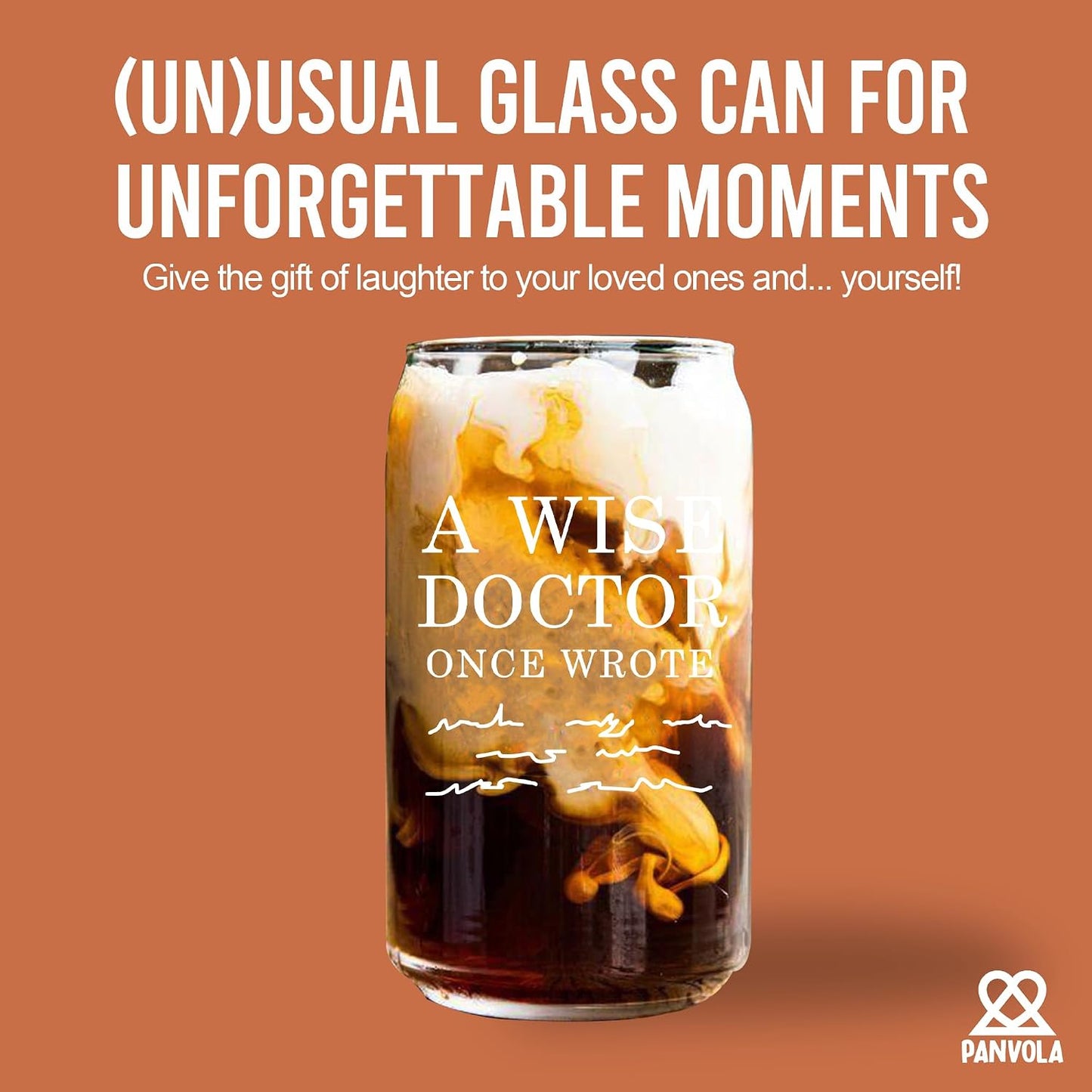 A Wise Doctor Once Wrote Doctor Gifts Glass Can with Bamboo Lid and Straw Physician Medical Student MD Practitioner Dr Glass Cup Iced Coffee Glasses Beer Can Shaped Drinking Jars 16 oz BST220