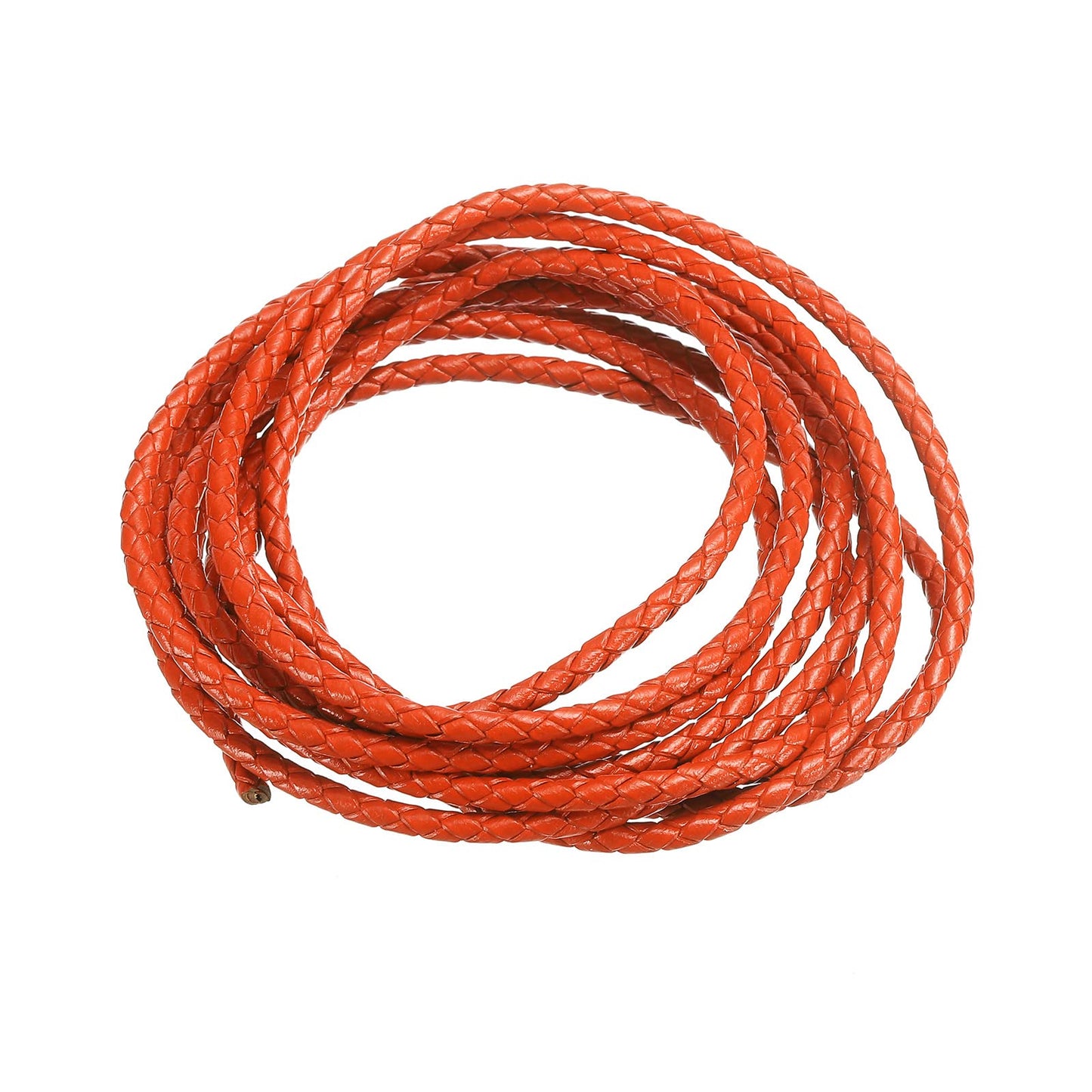 uxcell Leather Cord, 2.2 Yards 4mm Dia Braided String Strip for Purse Handbag Shoelace DIY Crafts Bracelet Making, Yellow BST326L